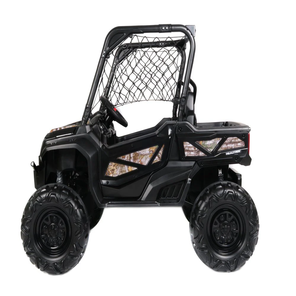 24V Electric UTV for Two Riders with Large Storage Compartment Dual Drive Option - Jet Black - Image 6