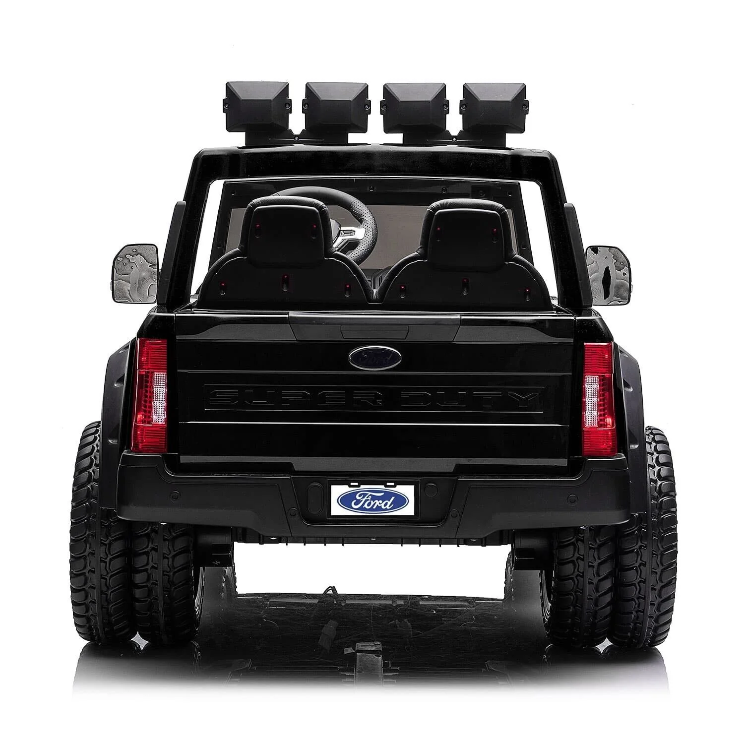 24V FORD F450 SPECIAL EDITION CHILDREN'S ELECTRIC VEHICLE TRUCK DOUBLE SEATER HEADLIGHTS WITH REMOTE CONTROL - BLACK - Image 6