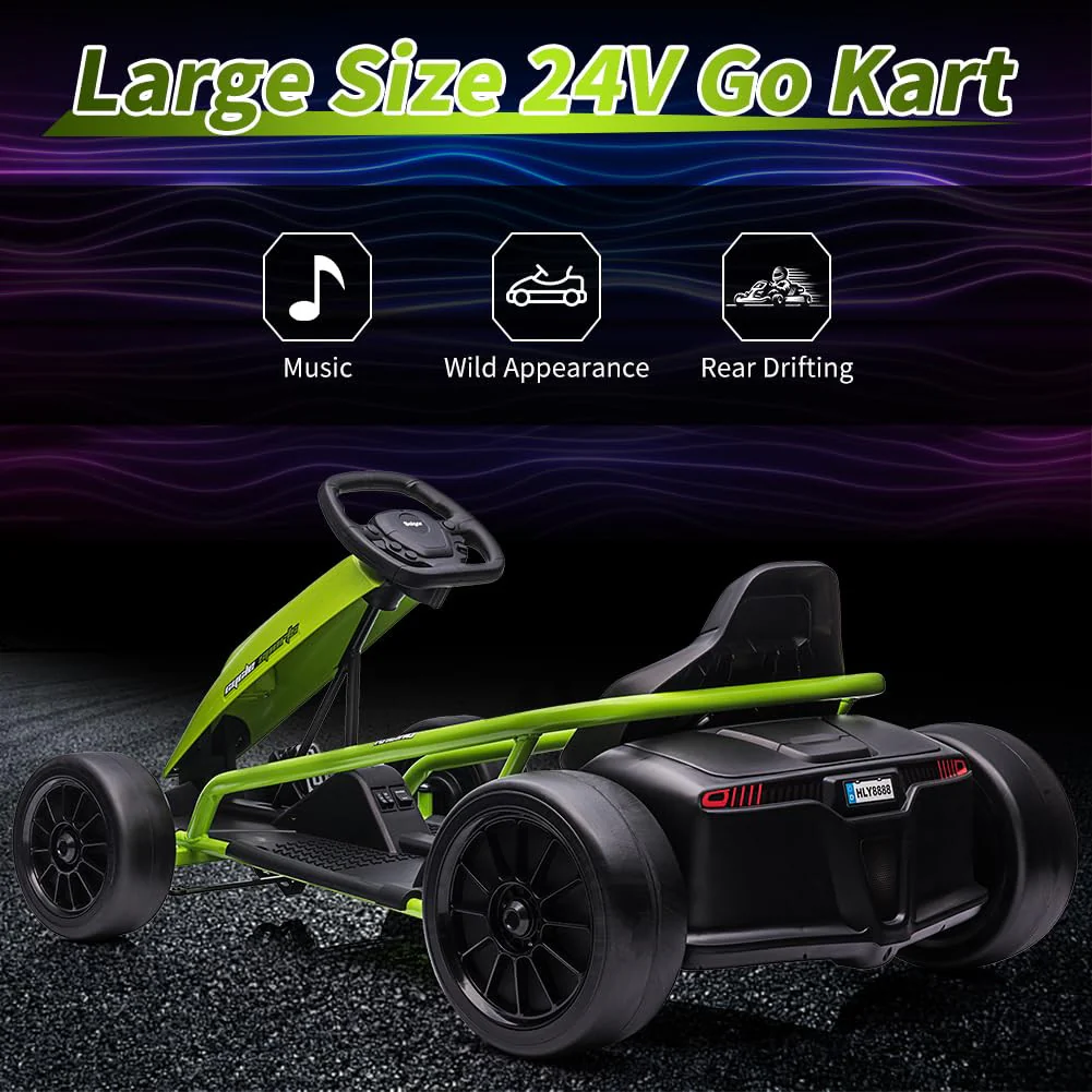 24V Electric Drift Go-Kart for Kids and Teens High-Speed Ride-On Car Toy - Image 20