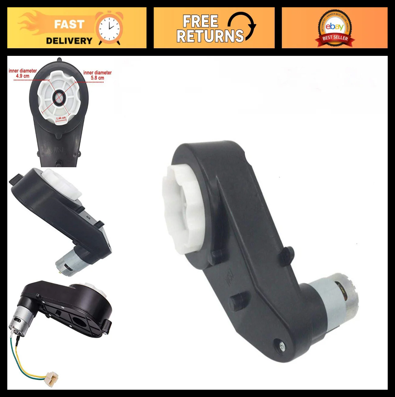 24V Powerful 30000RPM Gearbox Motor for Children's Ride-On Vehicle Accessories