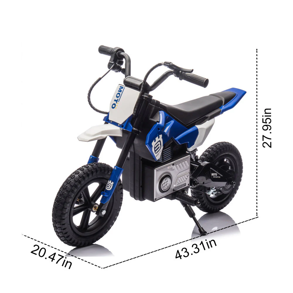 24V 200W Electric Motocross Ride-On Motorcycle, 3.1–9.3 MPH, Ages 5–15 - Image 2