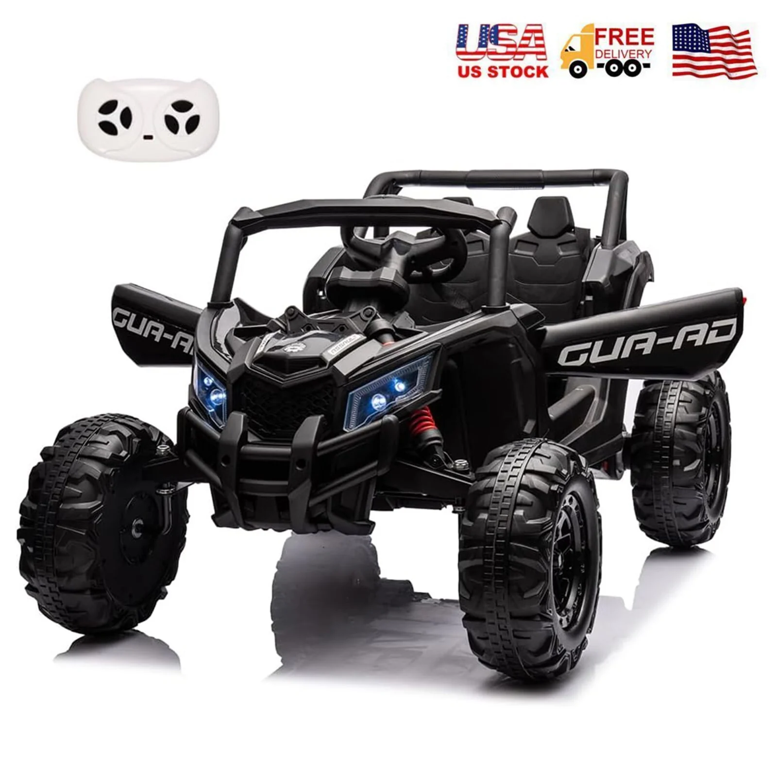 24V Electric Kids Ride-On Off-Road UTV Truck with 200W Motors and Remote Control Black - Image 8