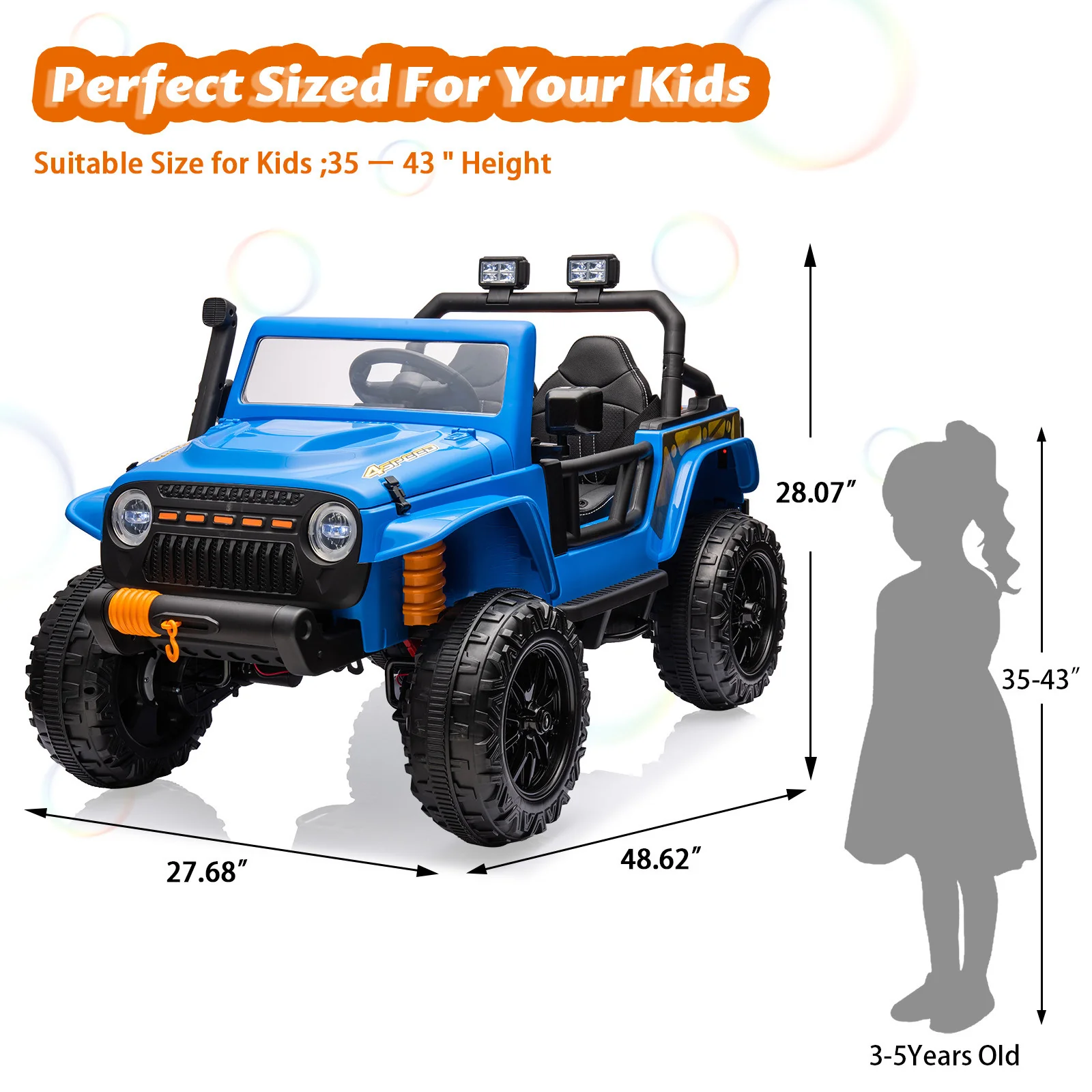24V Kids 2-Seater Ride-On Electric Truck Car with Remote Control - Image 2