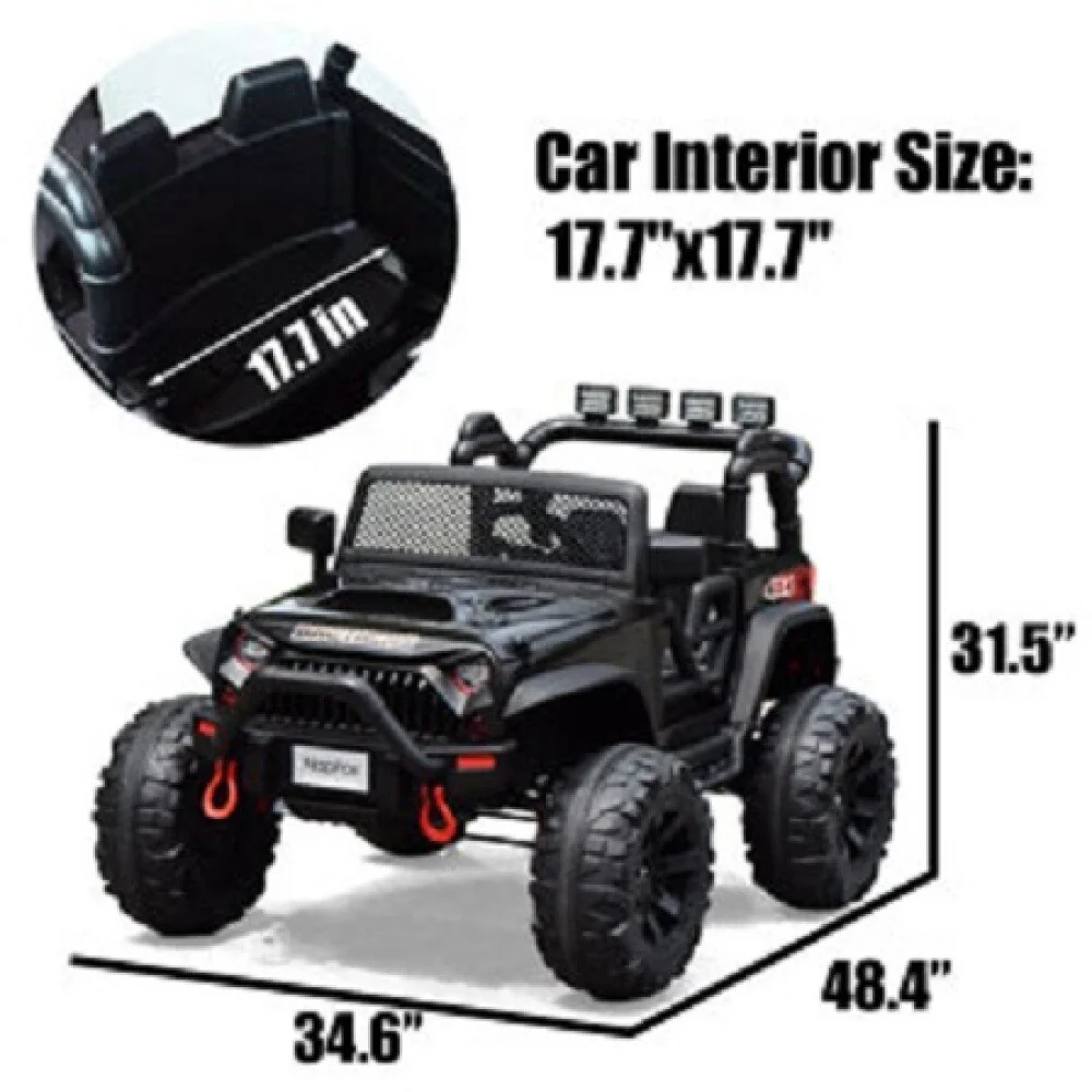 24V Kids Ride-On Truck with Remote Control, 3 Speeds, 2-Seater, 9Ah Battery, and Spring Suspension - Image 9
