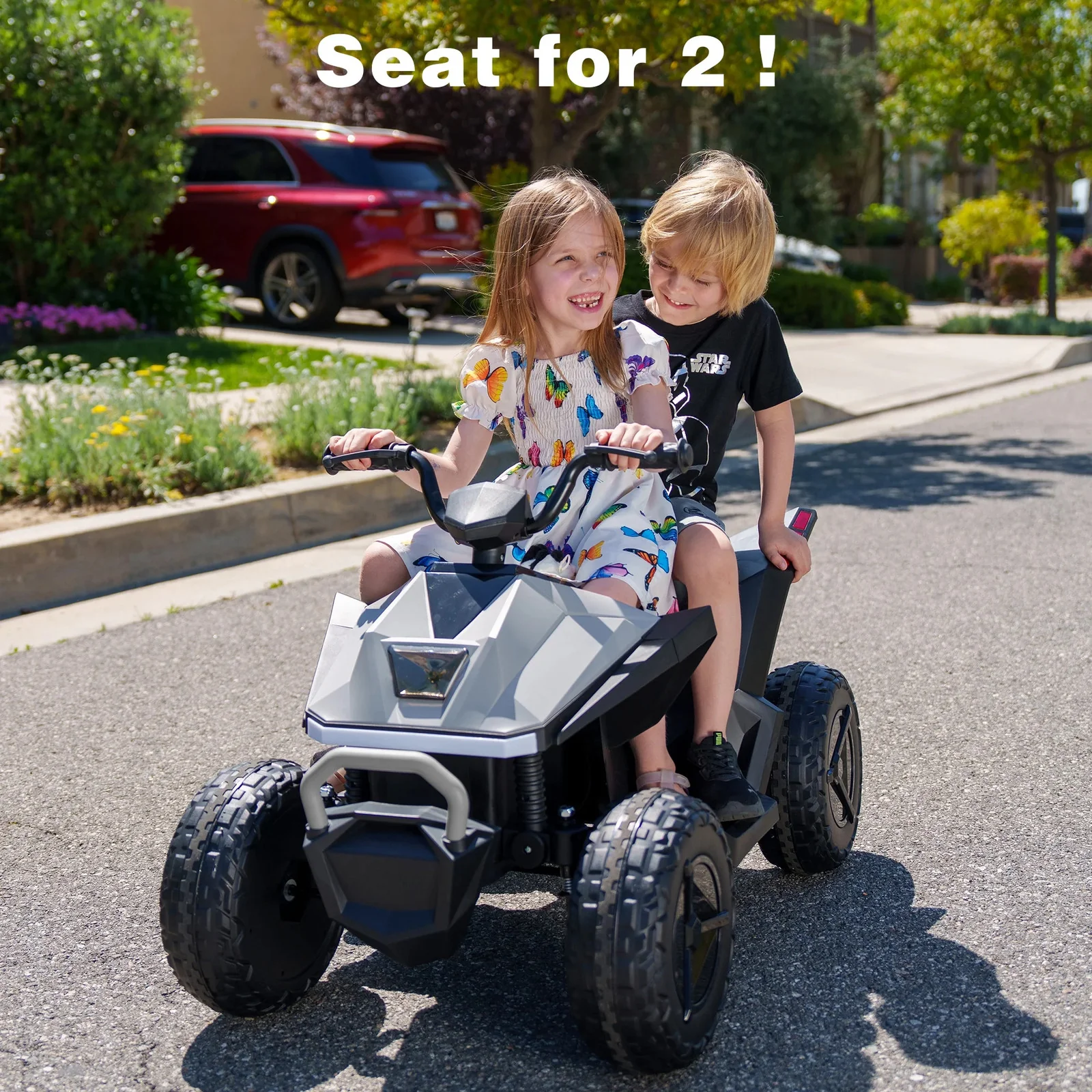 24V Kids 4-Wheeler Ride-On ATV Toy Car with 2 Seats and LED Headlights for Big Kids - Image 5