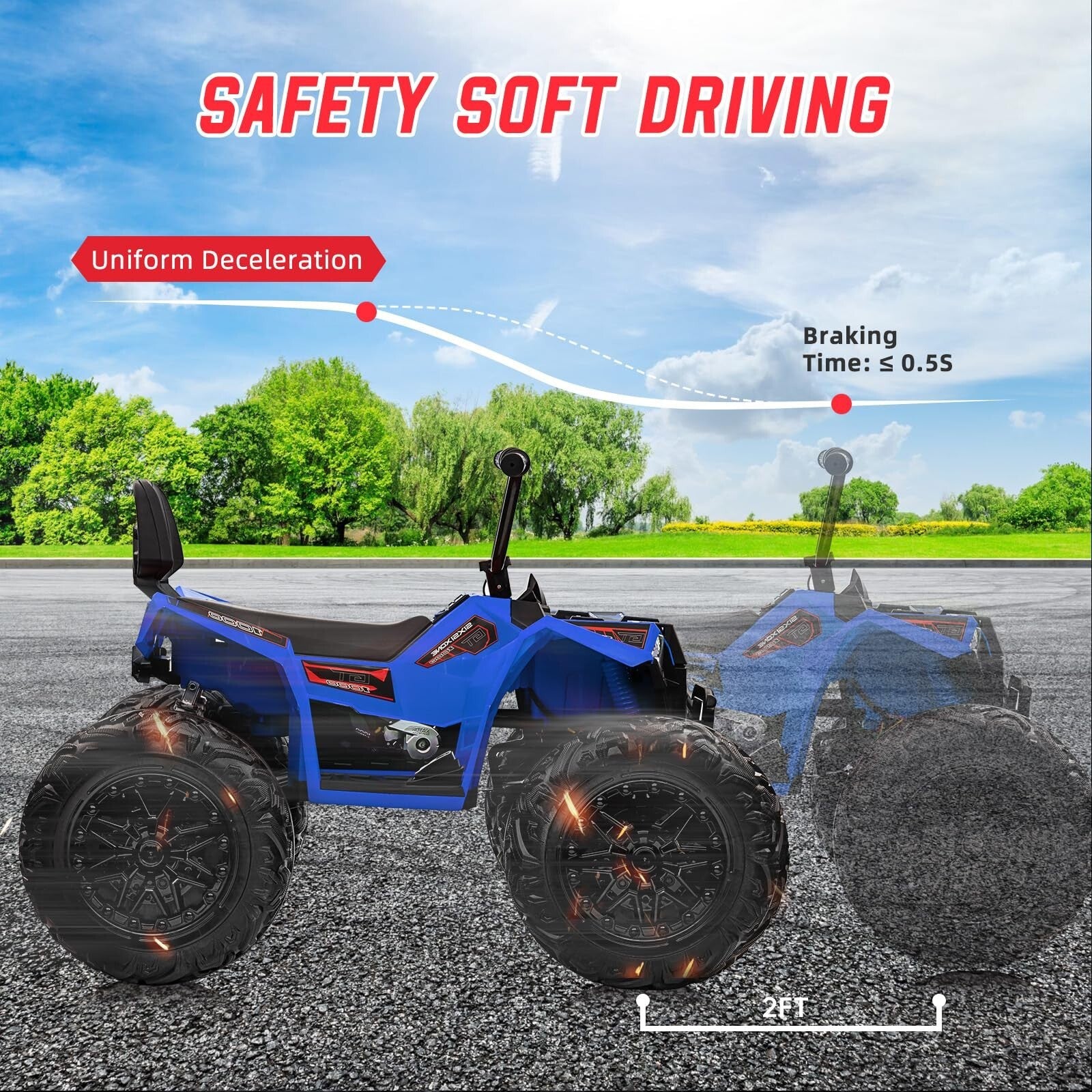 24V Kids 4WD ATV Quad with 320W Motor, 14AH Battery, EVA Tires, Metal Suspension, LED Lights, and Bluetooth Music - Image 42
