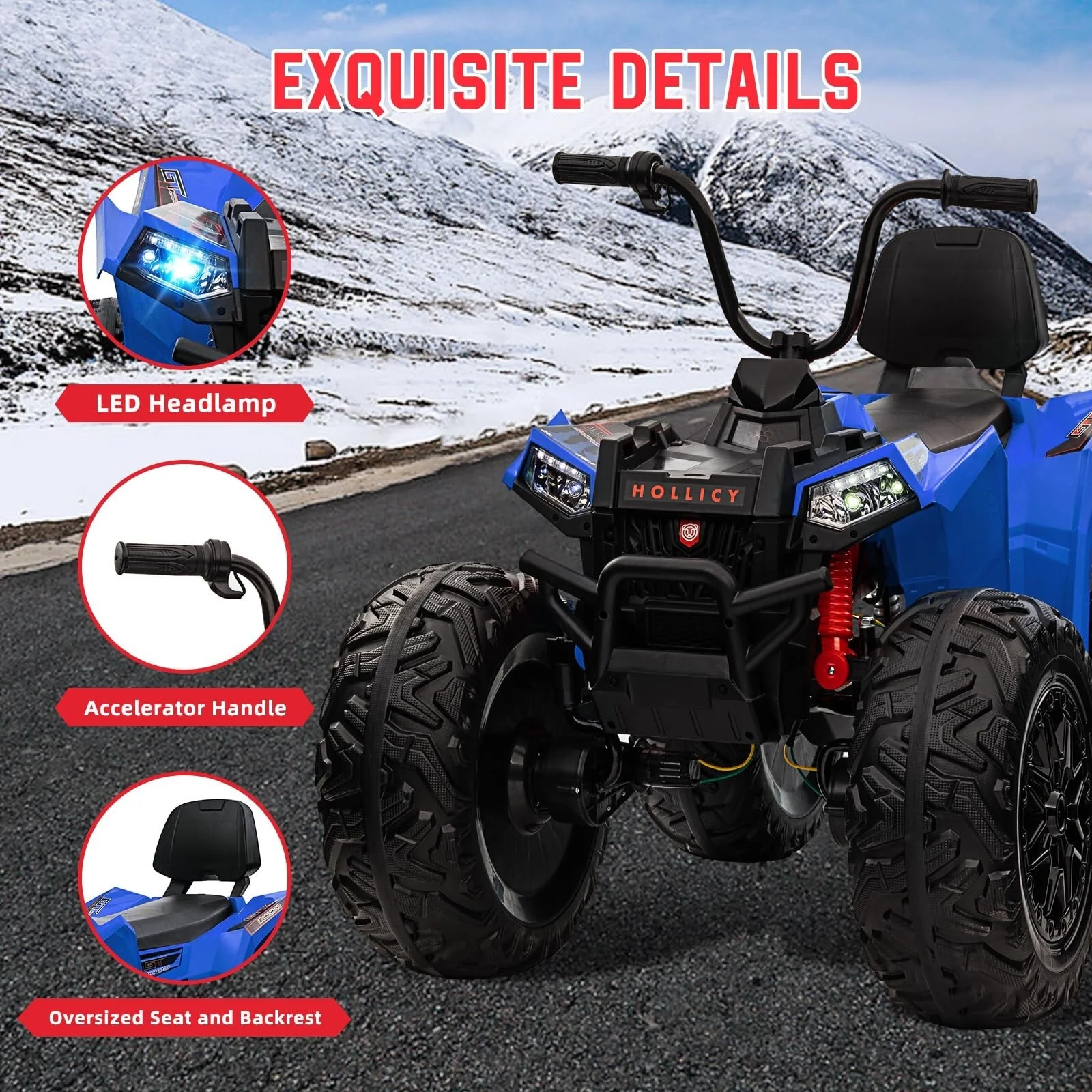 24V Kids 4WD ATV Quad with 320W Motor, 14AH Battery, EVA Tires, Metal Suspension, LED Lights, and Bluetooth Music - Image 43