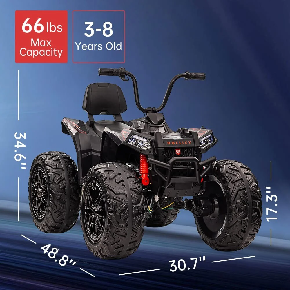 24V Kids 4WD ATV Quad with 320W Motor, 14AH Battery, EVA Tires, Metal Suspension, LED Lights, and Bluetooth Music - Image 8