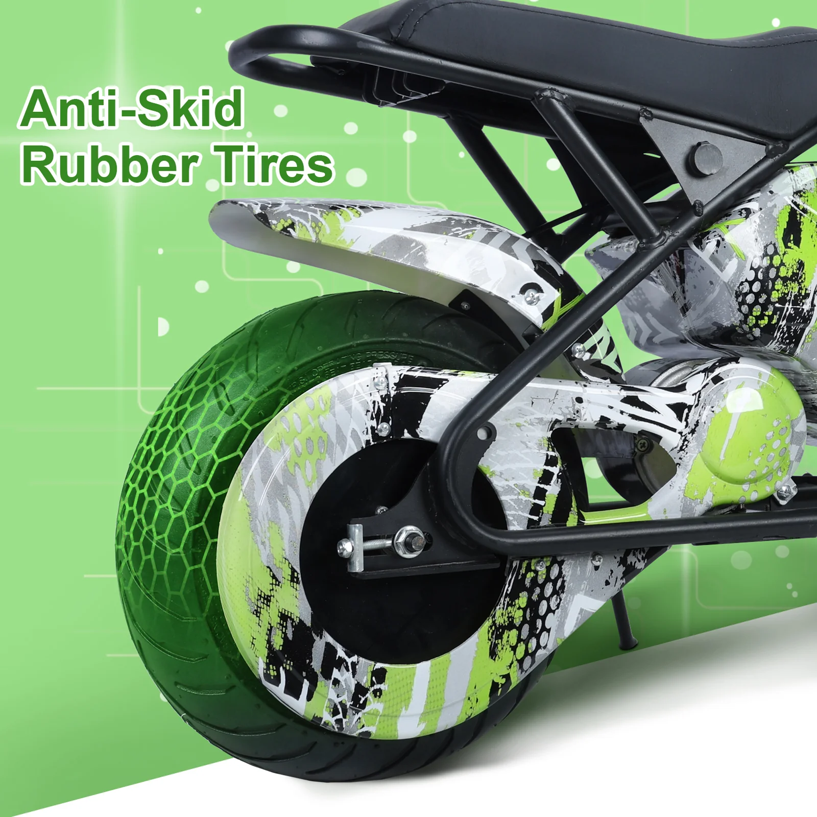 24V Kids Electric Dirt Bike with Rubber Tires, Twist Grip Throttle, and Metal Suspension - Image 9