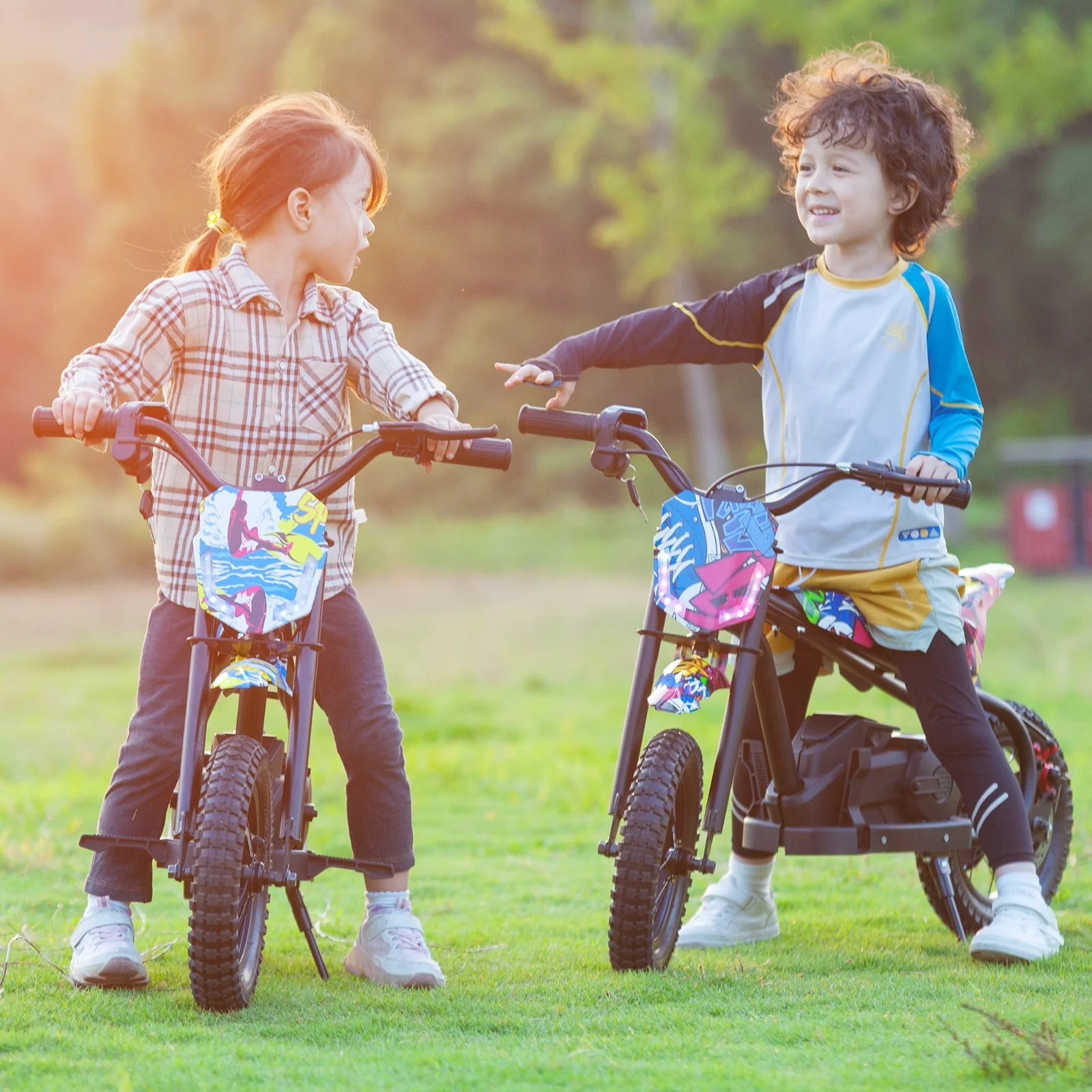 24V Kids Electric Dirt Bike for Toddlers with 3-Speed Modes and Power Display - Image 16