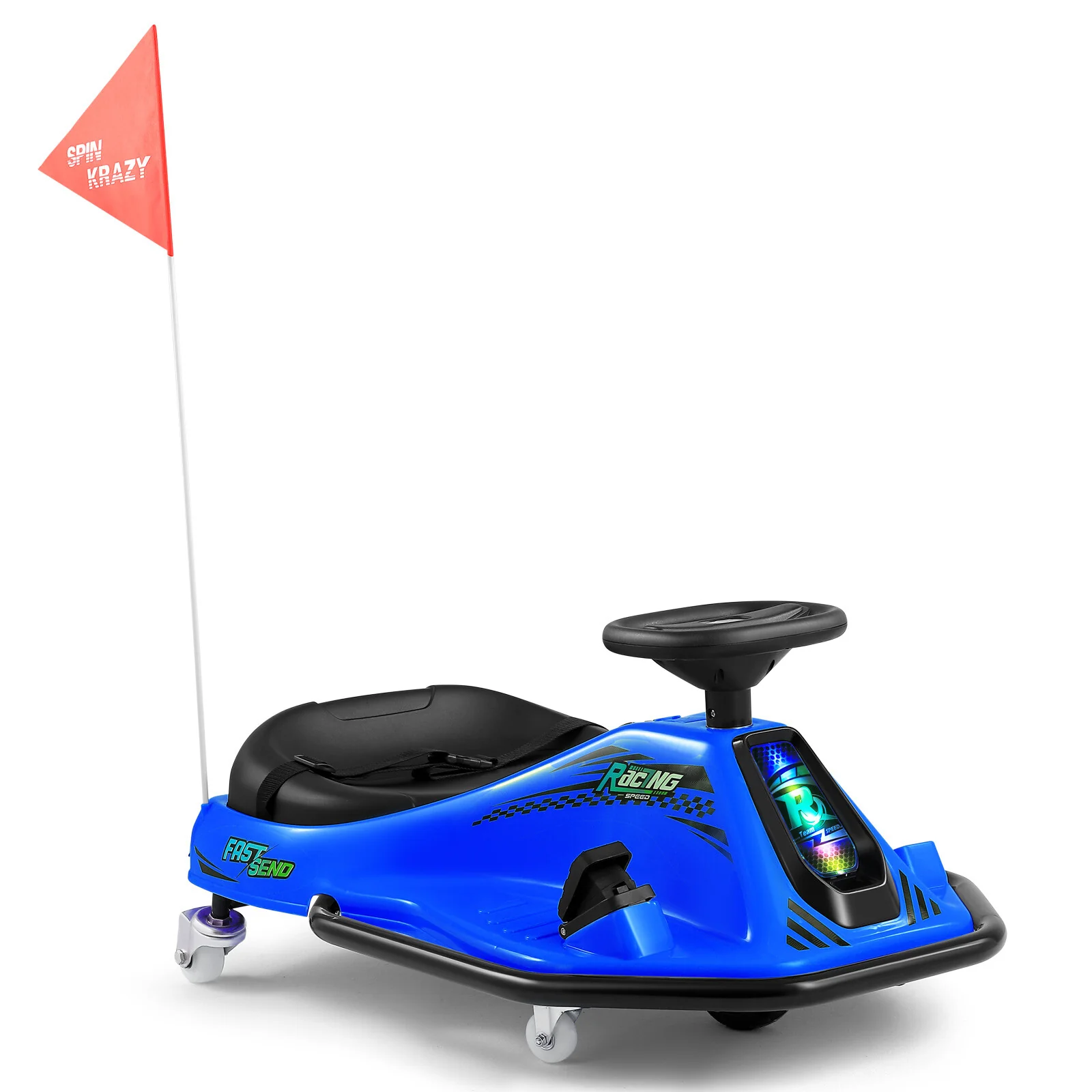 24V Kids Electric Drifting Go-Kart with 360-Degree Spin and Bluetooth Control Blue - Image 12