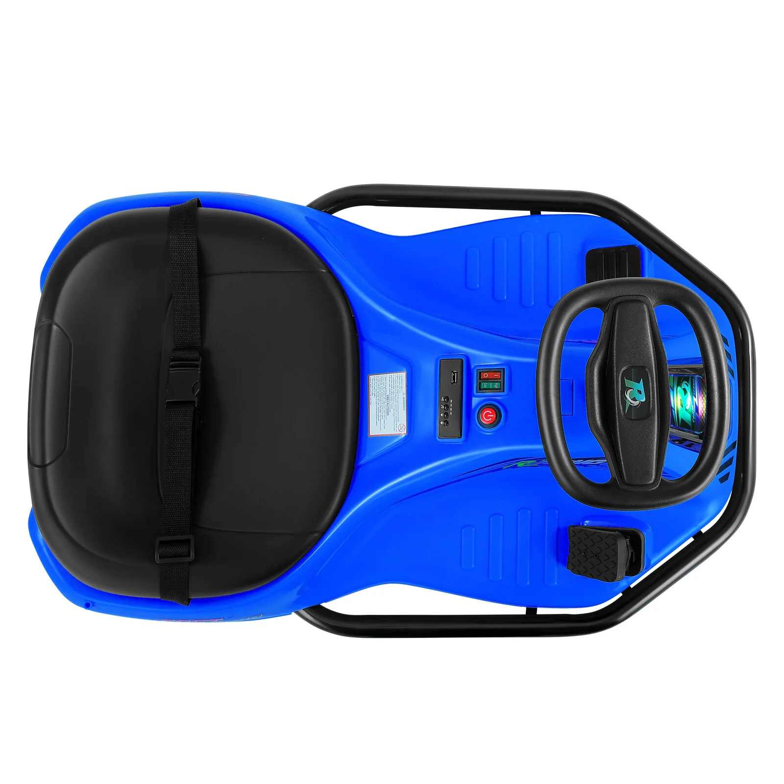 24V Kids Electric Drifting Go-Kart with 360-Degree Spin and Bluetooth Control Blue - Image 14