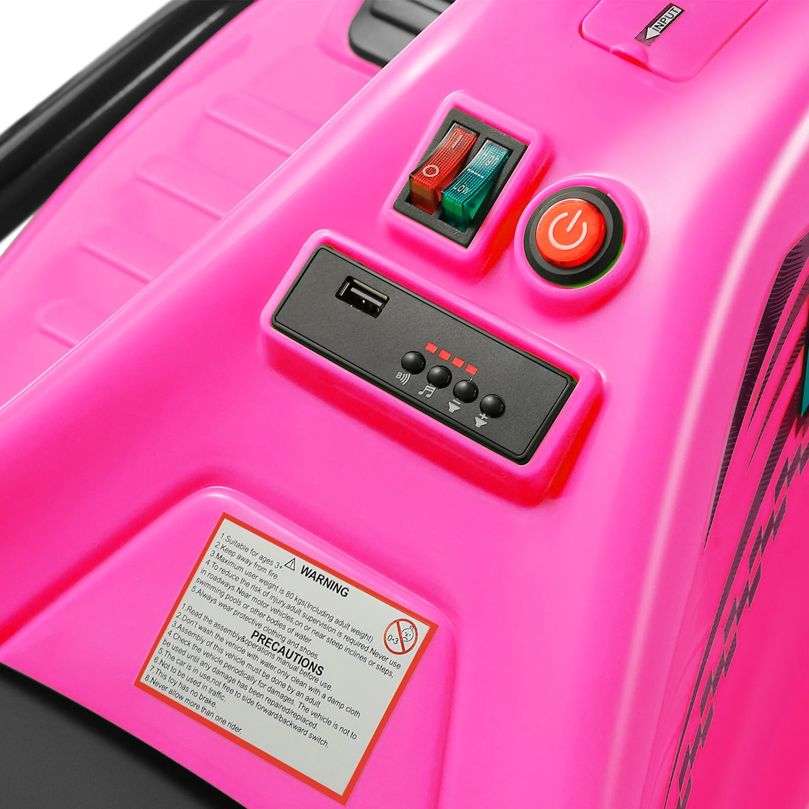 24V Kids Electric Drift Go-Kart with 360-Degree Spin and Bluetooth - Pink - Image 15