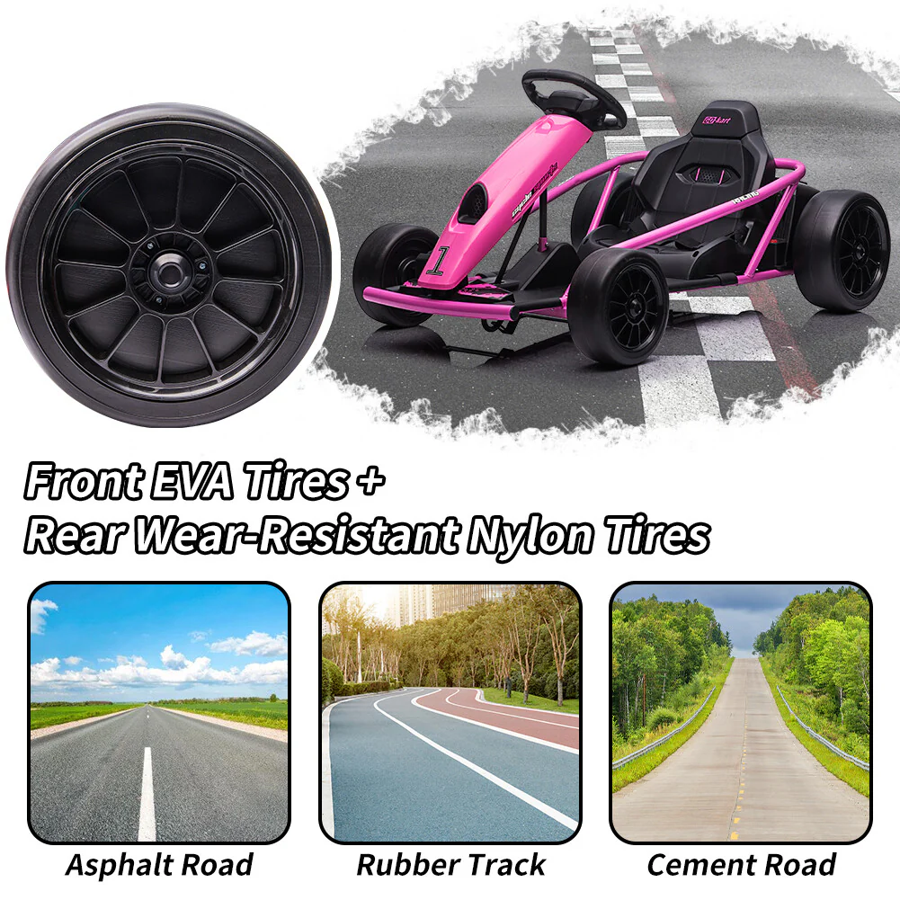 24V Electric Kids Drift Go-Kart Ride-On Car with Dual 300W Motors for Ages 8-12 - Image 23