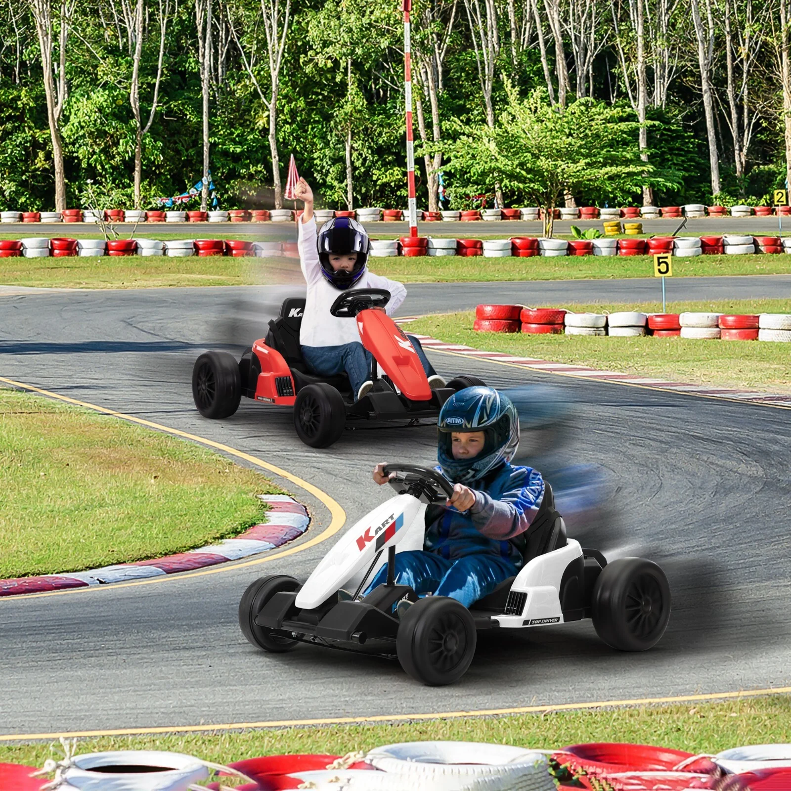 24V Electric Kids Drifting Go-Kart Ride-On Car with Dual 85W Motors for Ages 4-16 - Image 16