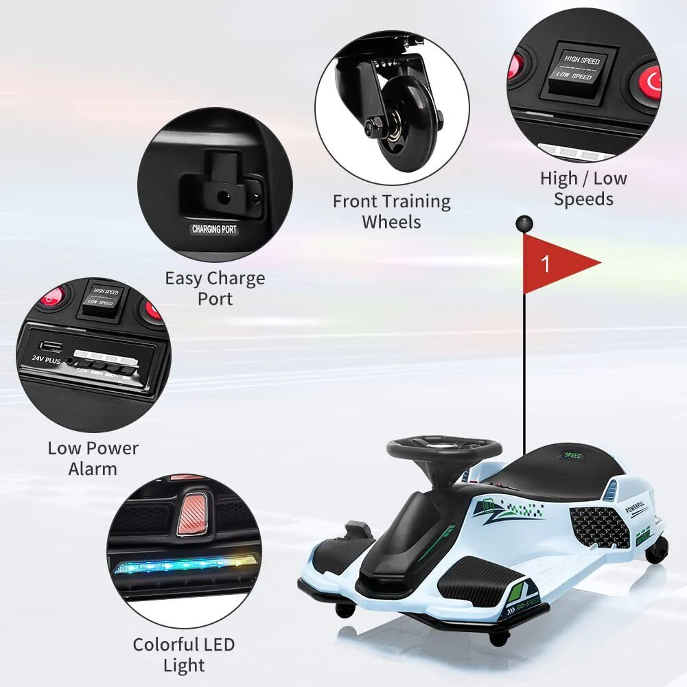 24V Kids Electric Racing Car with Drift Mode - Battery Powered Ride-On Vehicle - Image 12