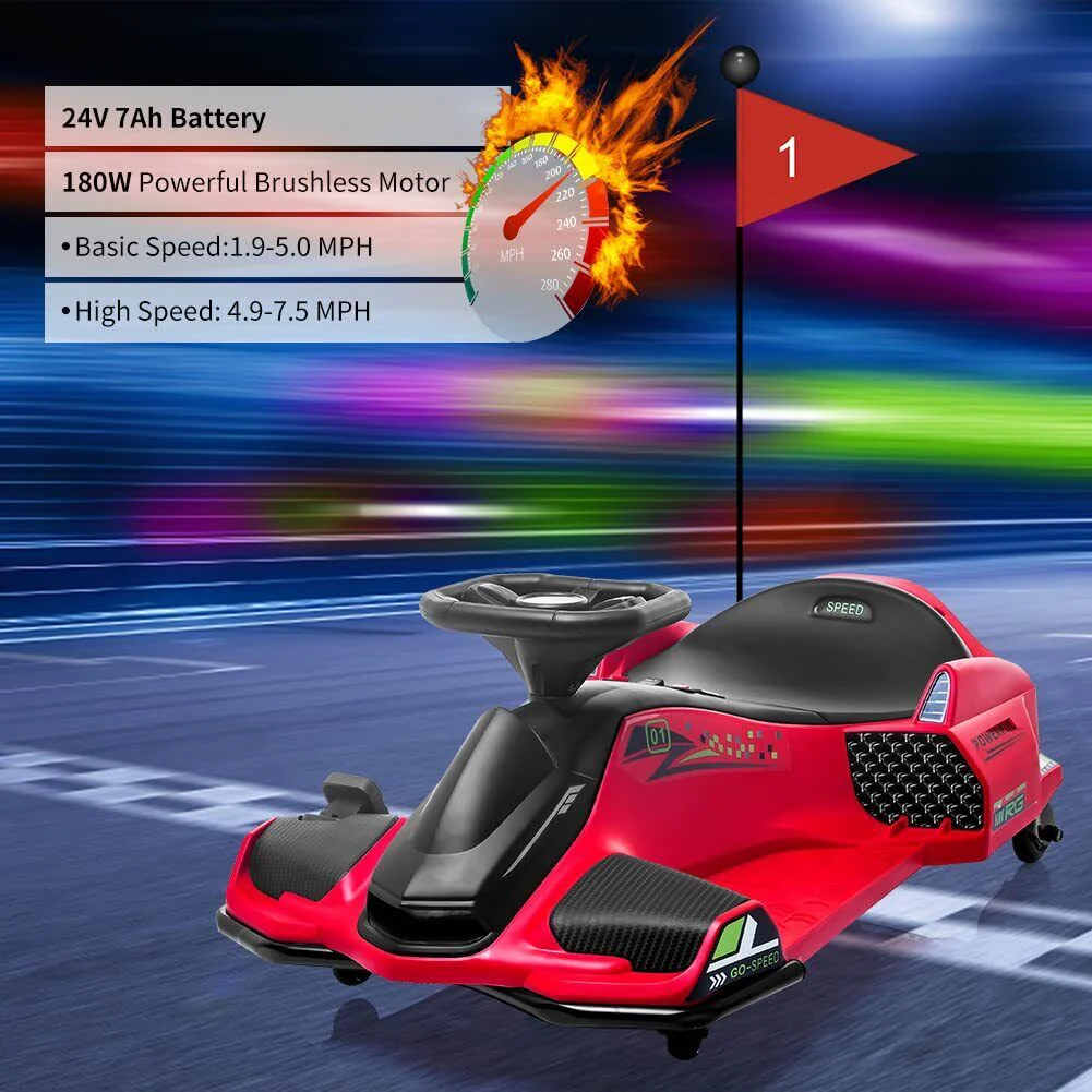 24V Kids Electric Racing Car with Drift Mode - Battery Powered Ride-On Vehicle - Image 23