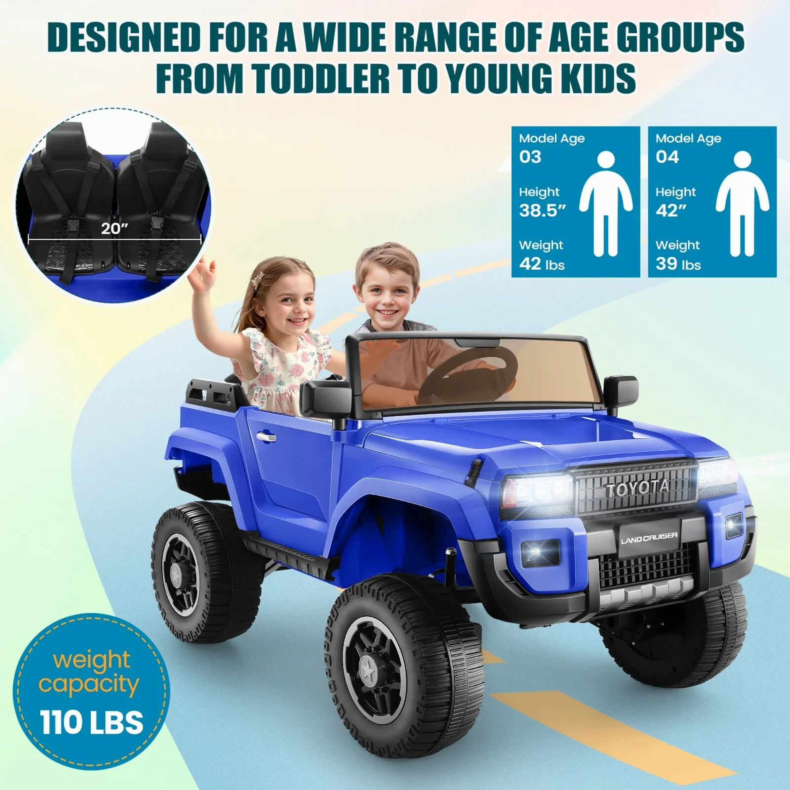 24V Kids Electric 4WD Ride-On Car with Remote Control and LED Lights - Image 4