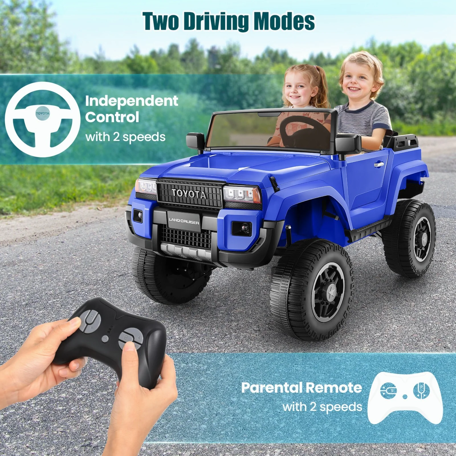 24V Kids Electric 4WD Ride-On Car with Remote Control and LED Lights - Image 7