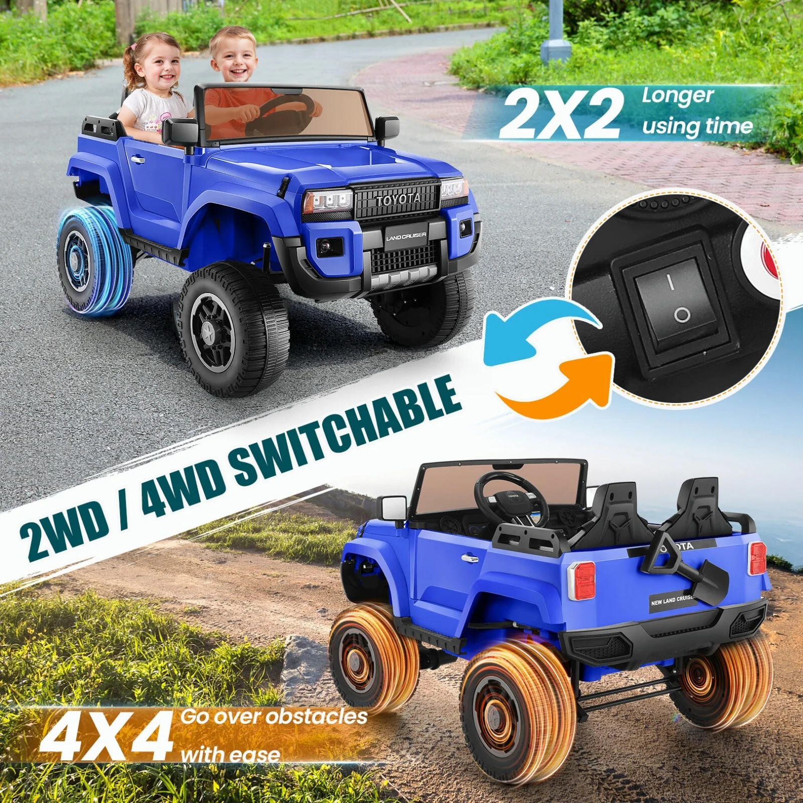 24V Kids Electric 4WD Ride-On Car with Remote Control and LED Lights - Image 9