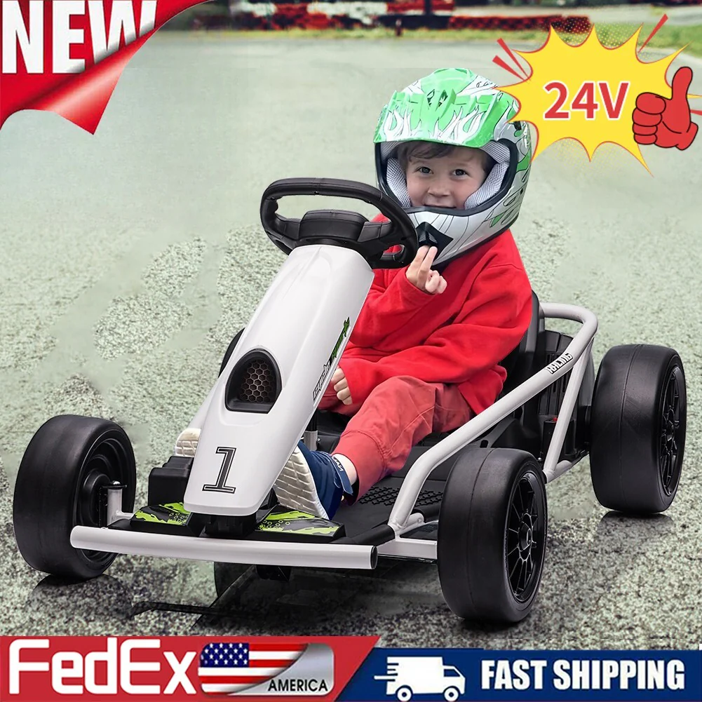 24V 8MPH High-Speed Drifting Go-Kart Ride-On Car for Kids and Teens