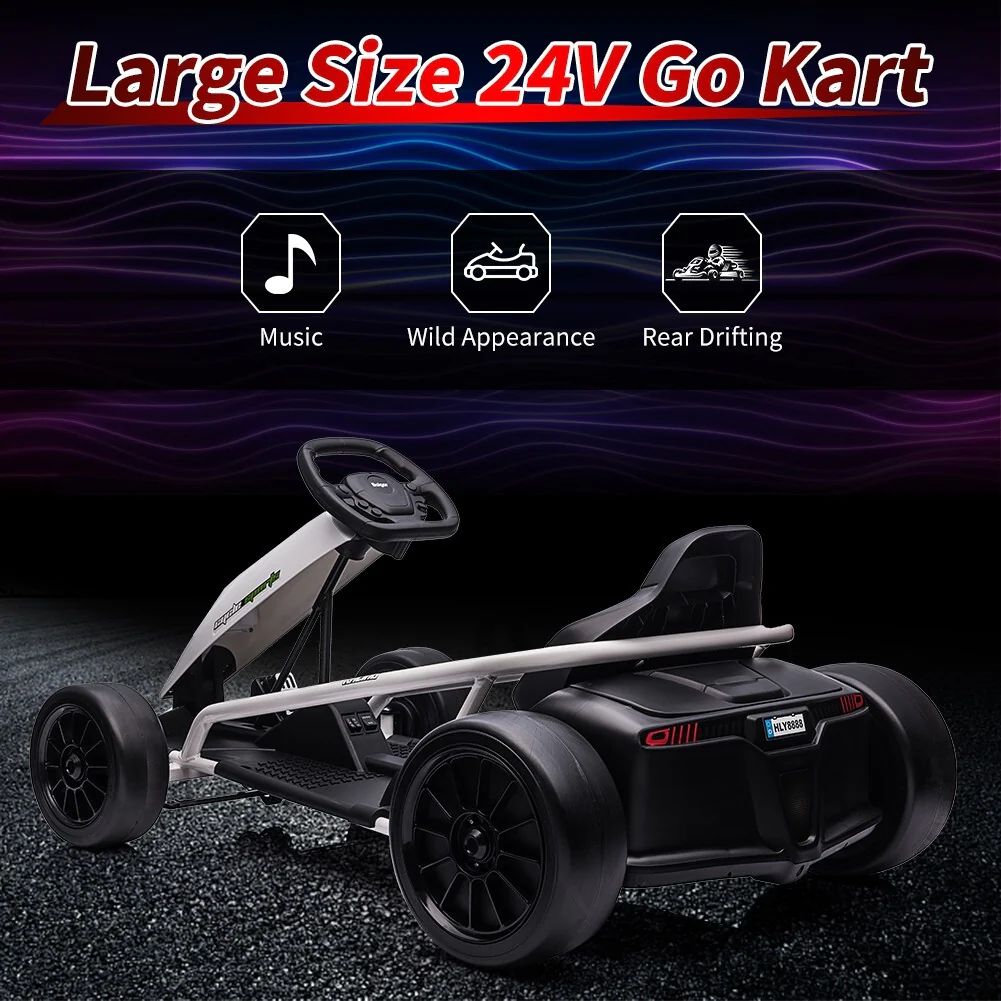 24V 8MPH High-Speed Drifting Go-Kart Ride-On Car for Kids and Teens - Image 6