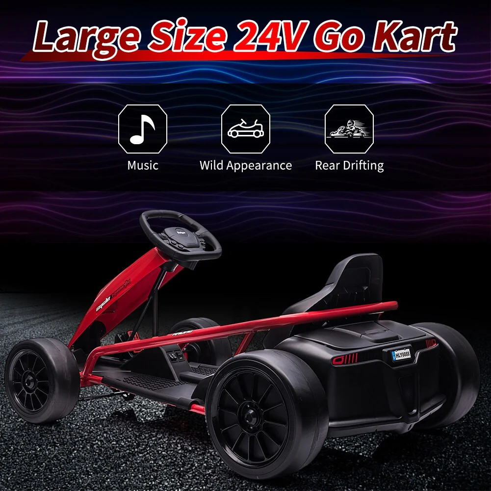 24V Kids Electric Go-Kart Ride-On Drift Car High-Speed Racing Toy - Image 6
