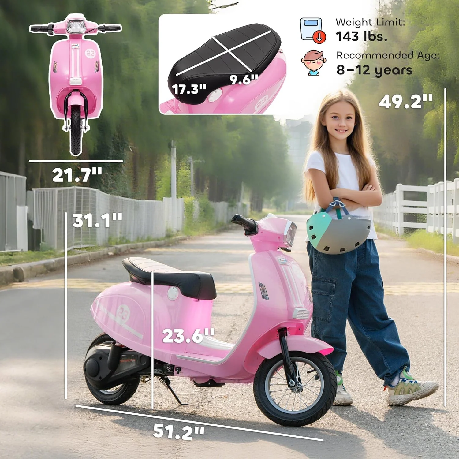 24V Electric Kids Motorcycle with 250W Motor, Speed Range of 3.7-9.9 MPH, 7AH Battery - Image 7
