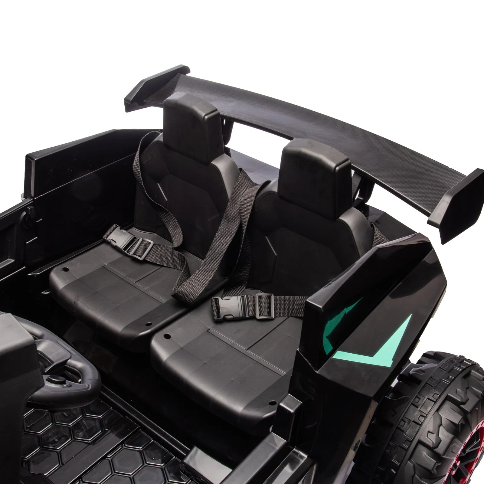 24V Electric Kids Off-Road UTV Ride-On Car 2-Seater with Remote Control Black - Image 11