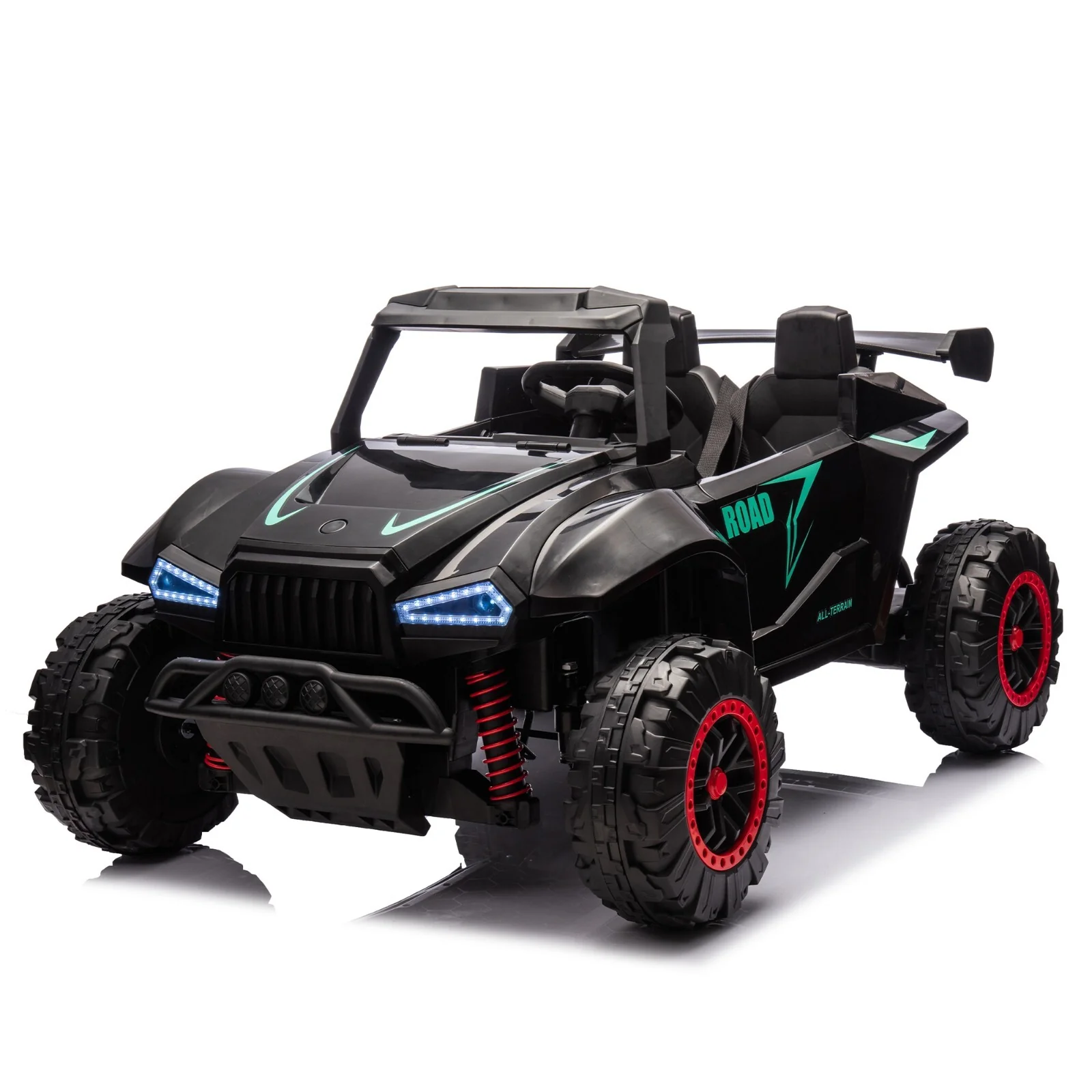 24V Electric Kids Off-Road UTV Ride-On Car 2-Seater with Remote Control Black - Image 4