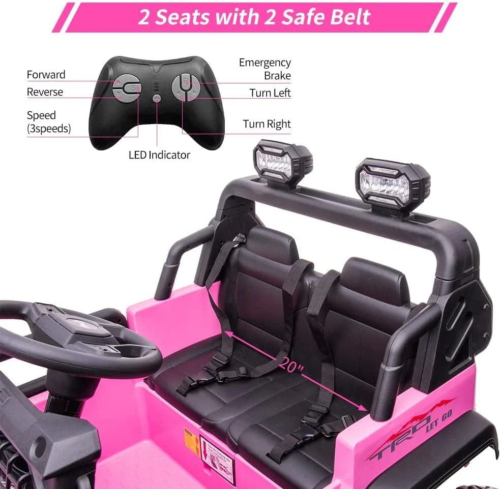 24V Kids 2-Seater Electric Ride-On Car with Remote Control and Dual 120W Motors - Image 6