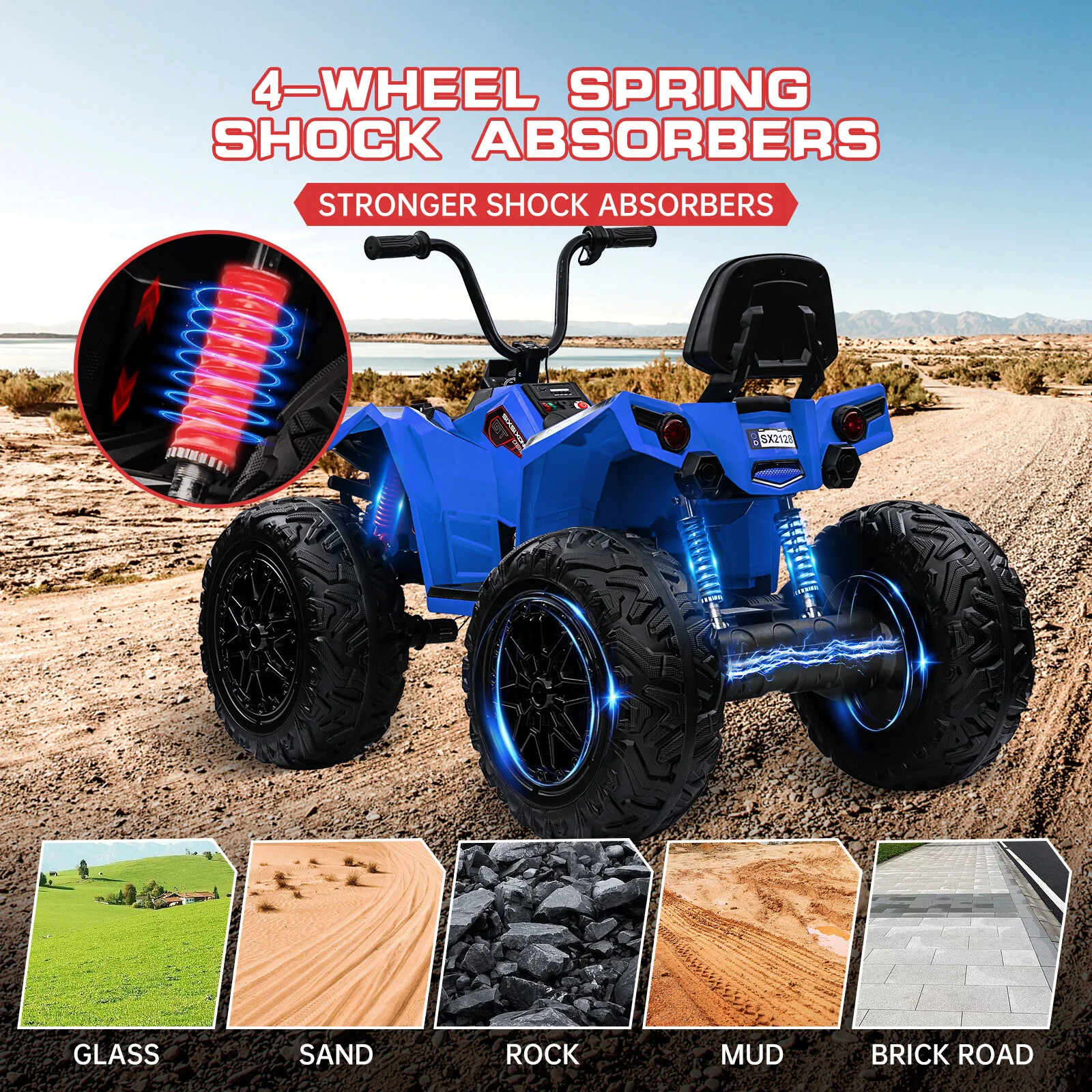 24V Electric Battery-Powered Kids Ride-On ATV Truck 4-Wheeler for Ages 3-8 - Image 6