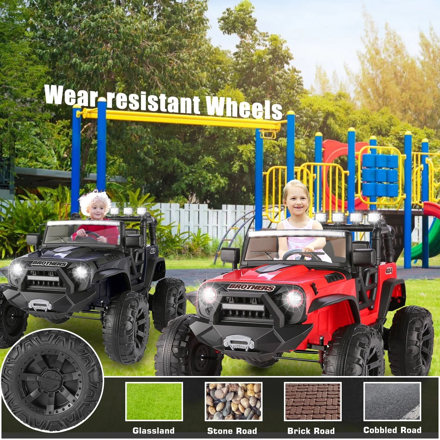 24V Kids Electric 2-Seater Ride-On Jeep Truck with Remote Control - Image 8