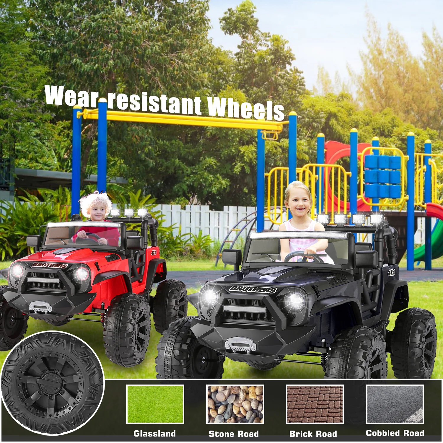 24V Electric Kids Ride-On Truck with 2 Seats, Dual 200W Motors, and Remote Control - Image 45