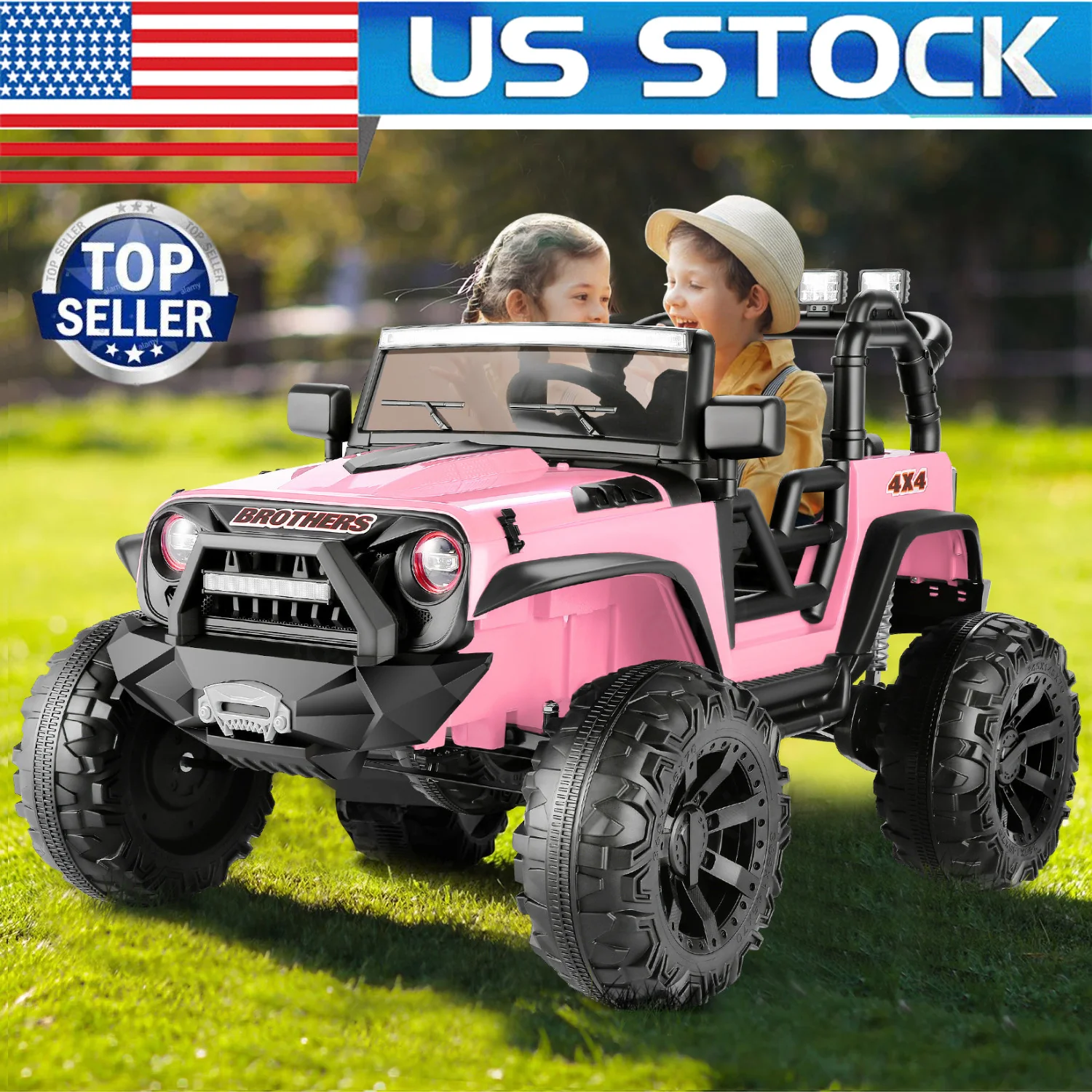 24V Kids Electric Ride-On Truck with Bluetooth, 2-Seater, Dual 200W Motors, Remote Control - Image 16