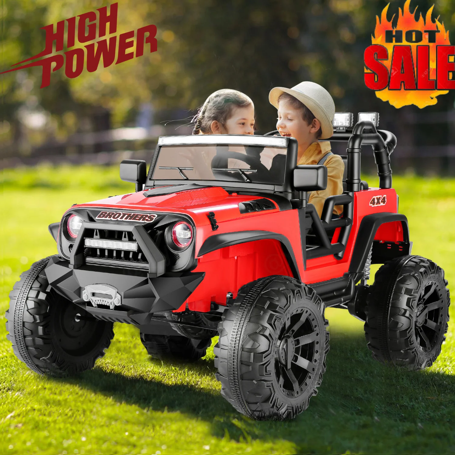 24V Kids Electric Ride-On Truck with Bluetooth, 2-Seater, Dual 200W Motors, Remote Control - Image 19