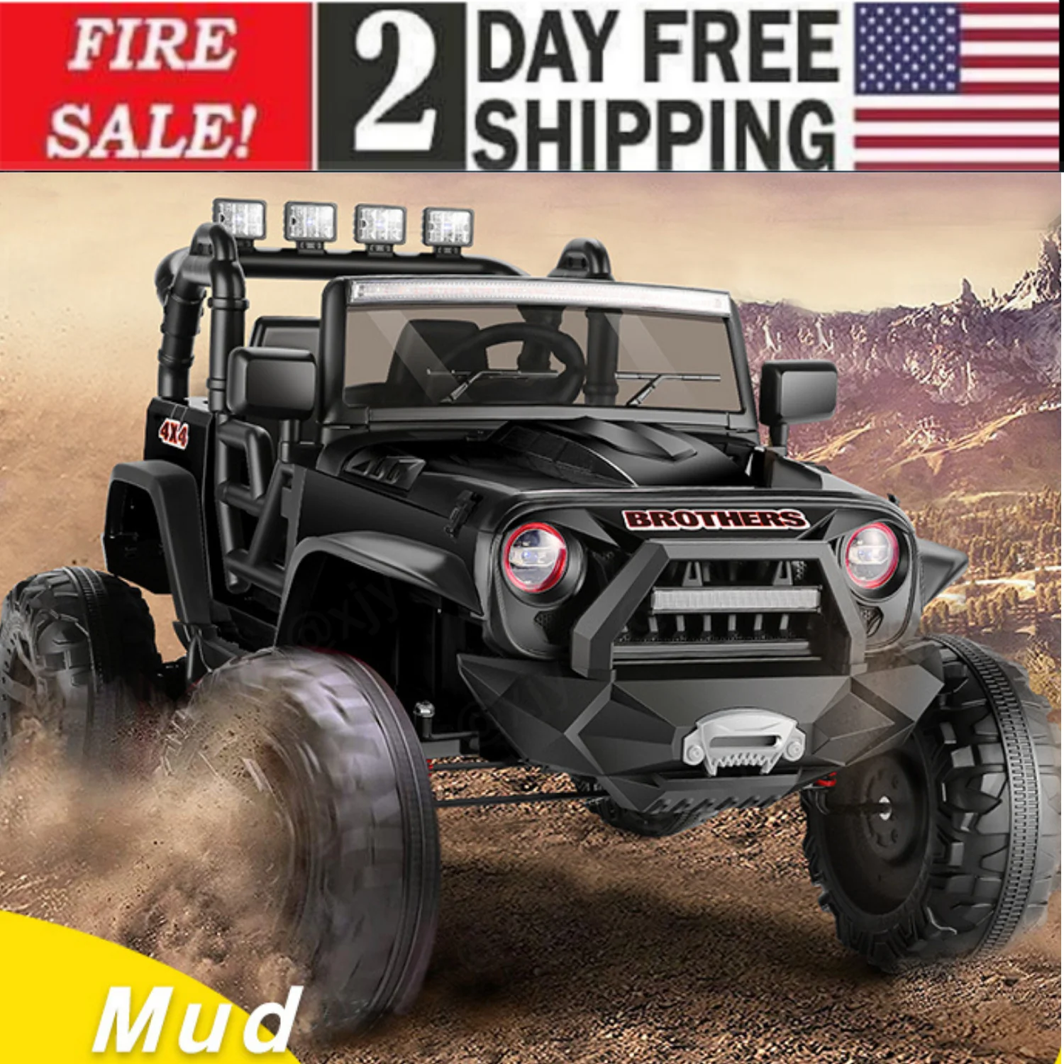 24V Kids Electric Ride-On Truck with Bluetooth, 2-Seater, Dual 200W Motors, Remote Control - Image 20
