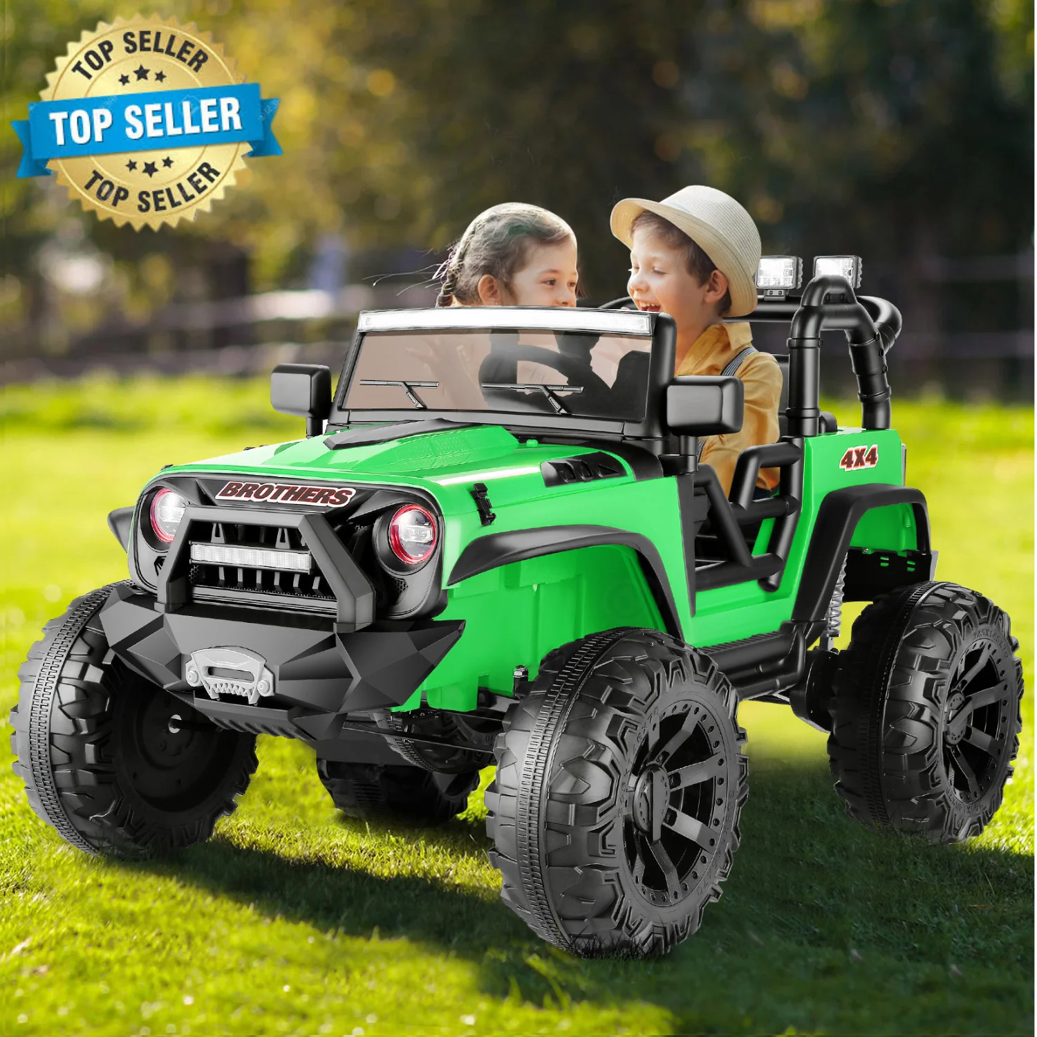 24V Kids Electric Ride-On Truck with Bluetooth, 2-Seater, Dual 200W Motors, Remote Control - Image 21