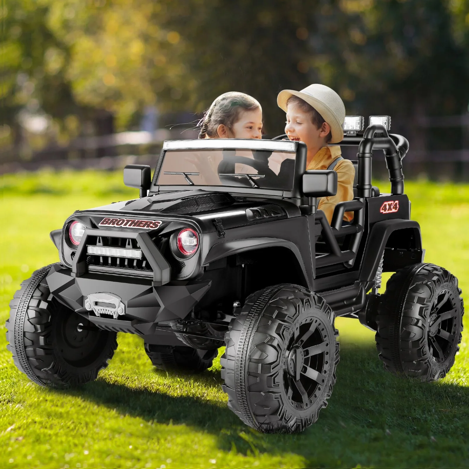 24V Kids Electric Ride-On Truck with Bluetooth, 2-Seater, Dual 200W Motors, Remote Control - Image 45