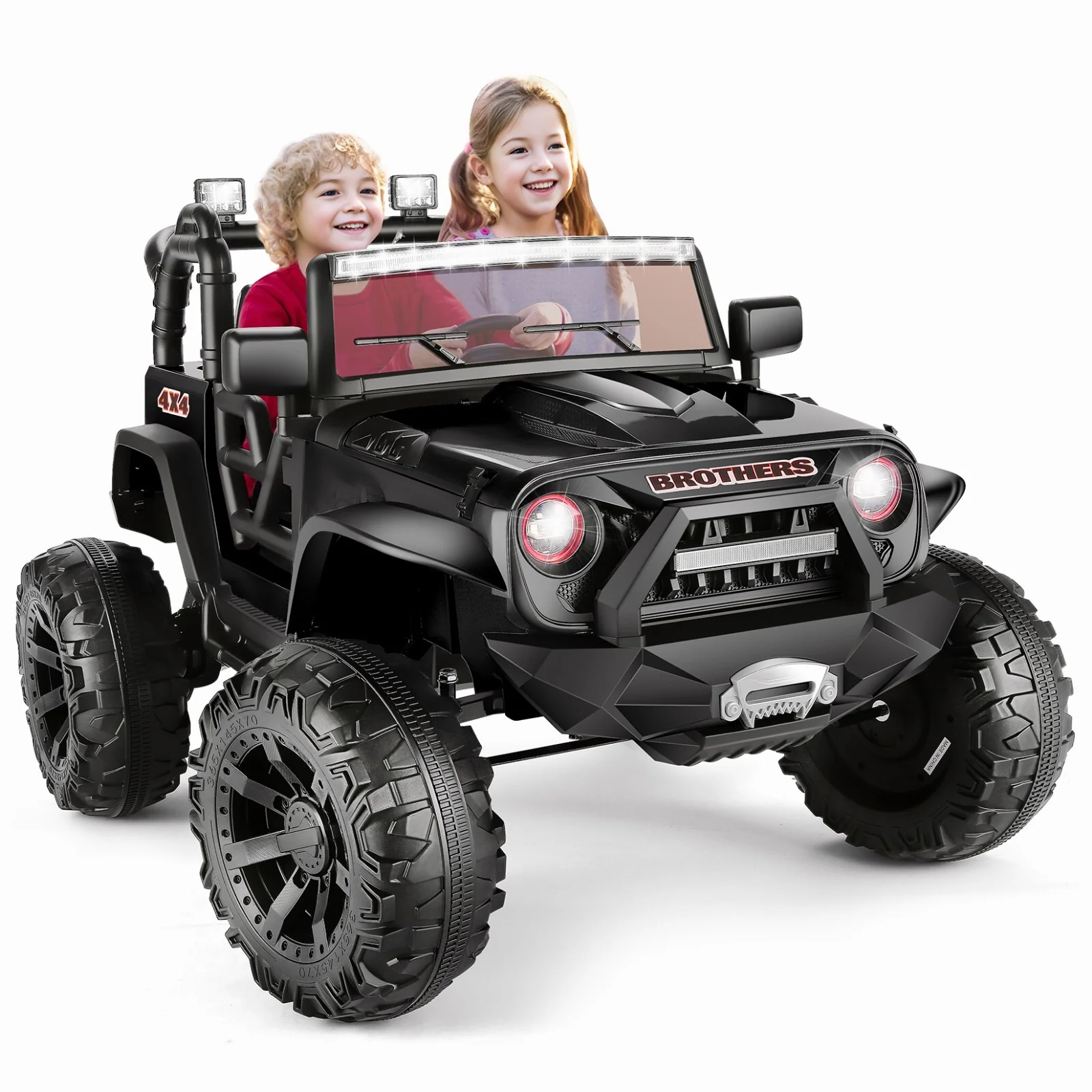 24V Kids Electric Ride-On Truck with Bluetooth, 2-Seater, Dual 200W Motors, Remote Control - Image 48