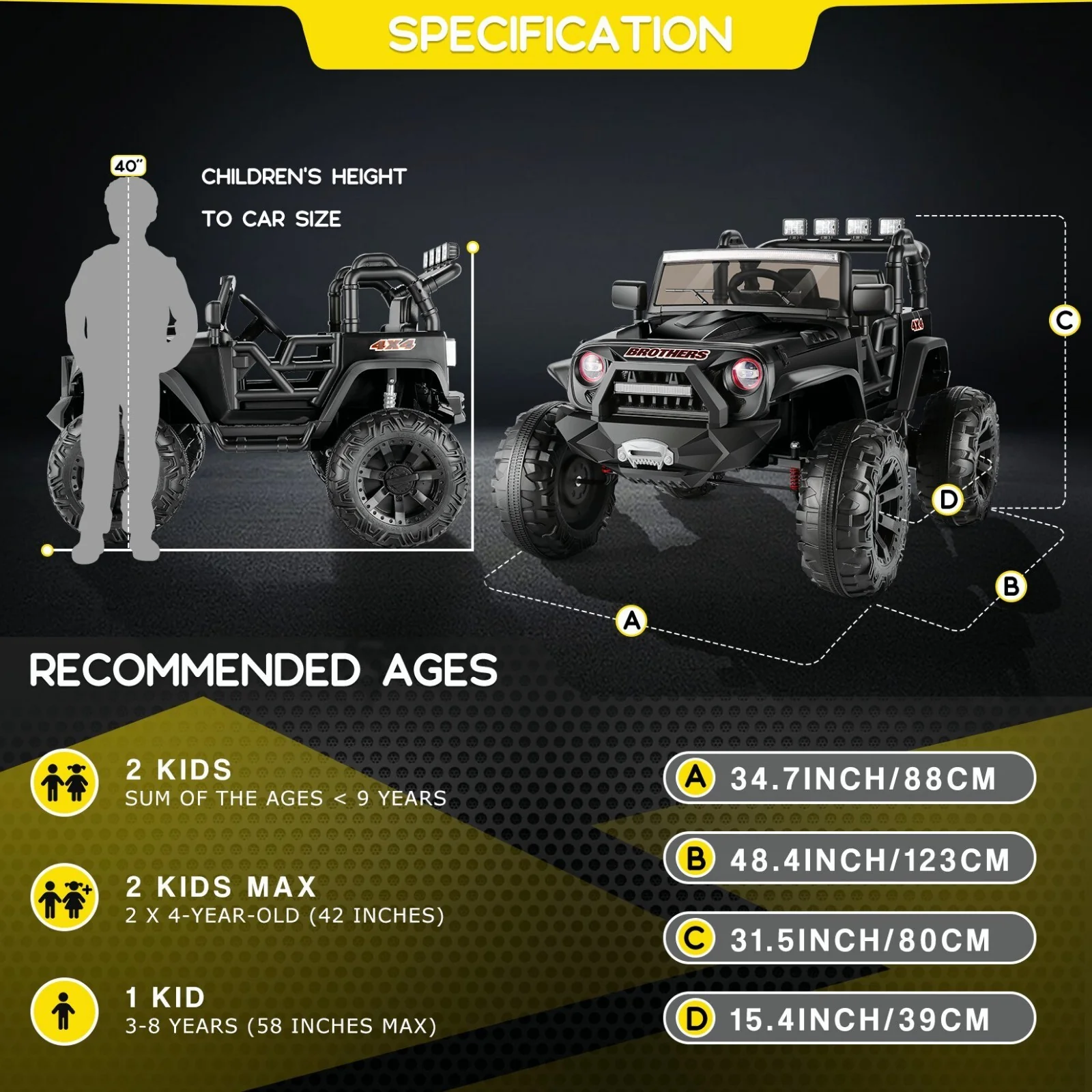 24V 2-Seater Kids Electric Ride-On Truck 400W with Bluetooth and Remote Control - Image 36