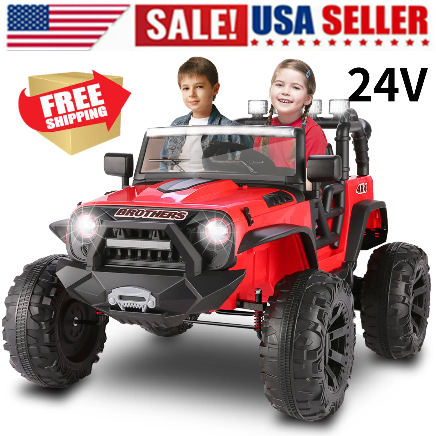 24V 2-Seater Kids Electric Ride-On Truck 400W with Bluetooth and Remote Control - Image 11