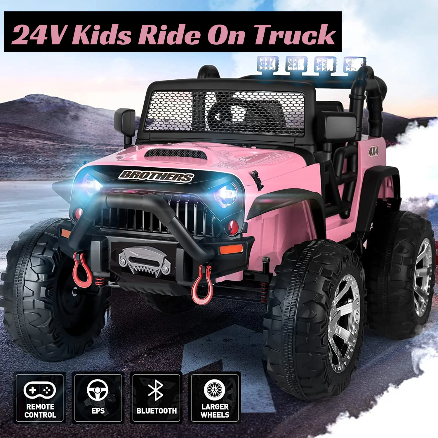 24V 2-Seater Kids Electric Ride-On Truck 400W with Bluetooth and Remote Control - Image 18