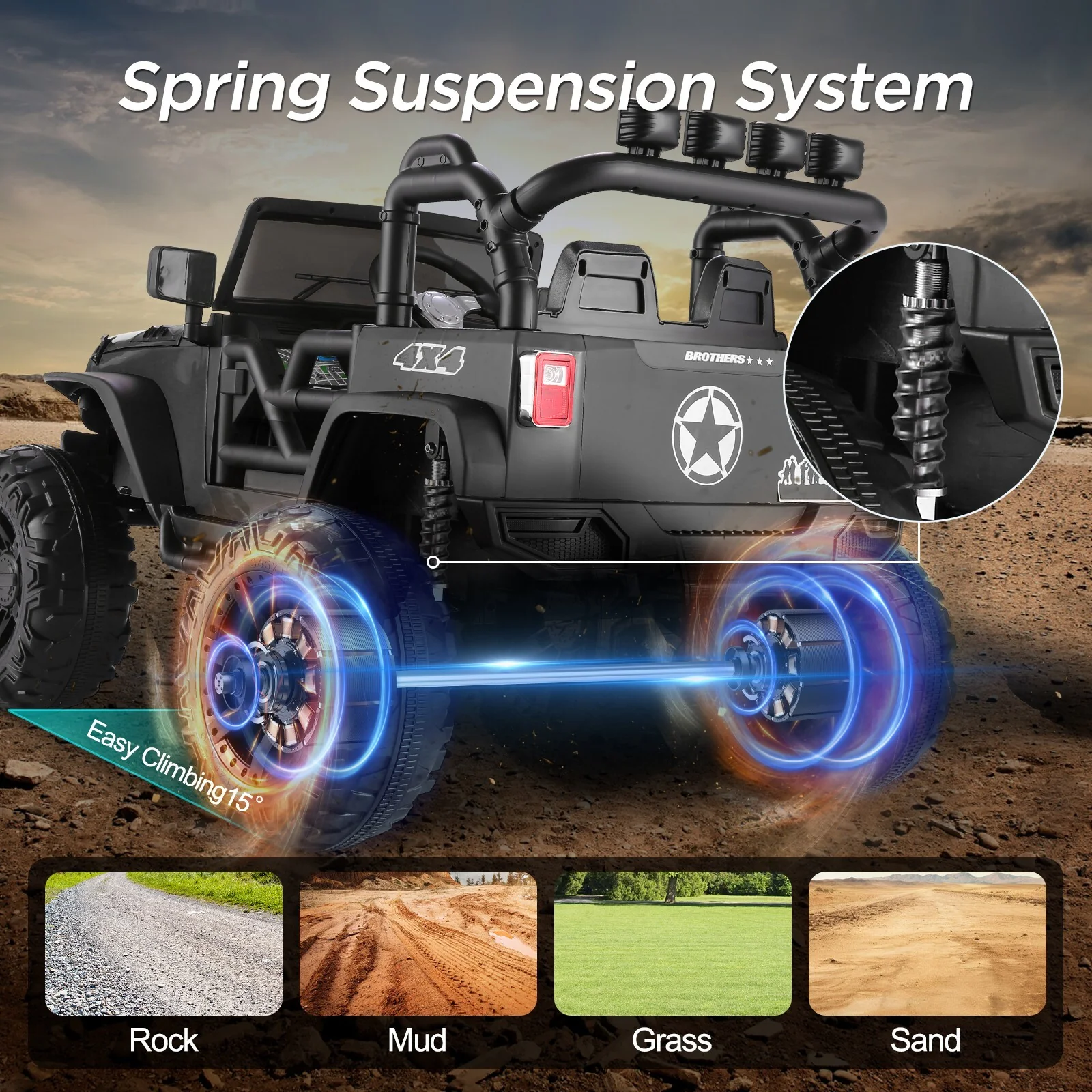 24V Kids Electric Ride-On Truck 2-Seater with Bluetooth and Remote Control - Image 8