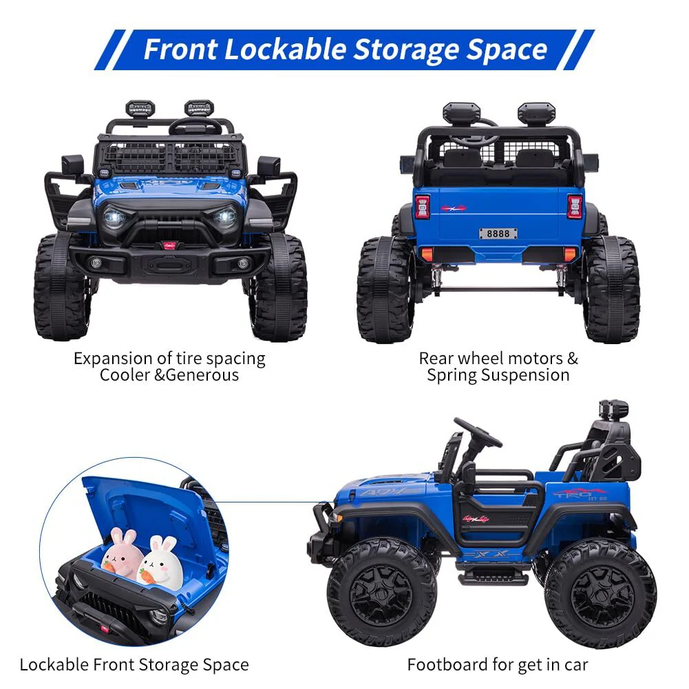 24V Electric Kids Ride-On Car with 2 Seats and LED Headlights - Image 12