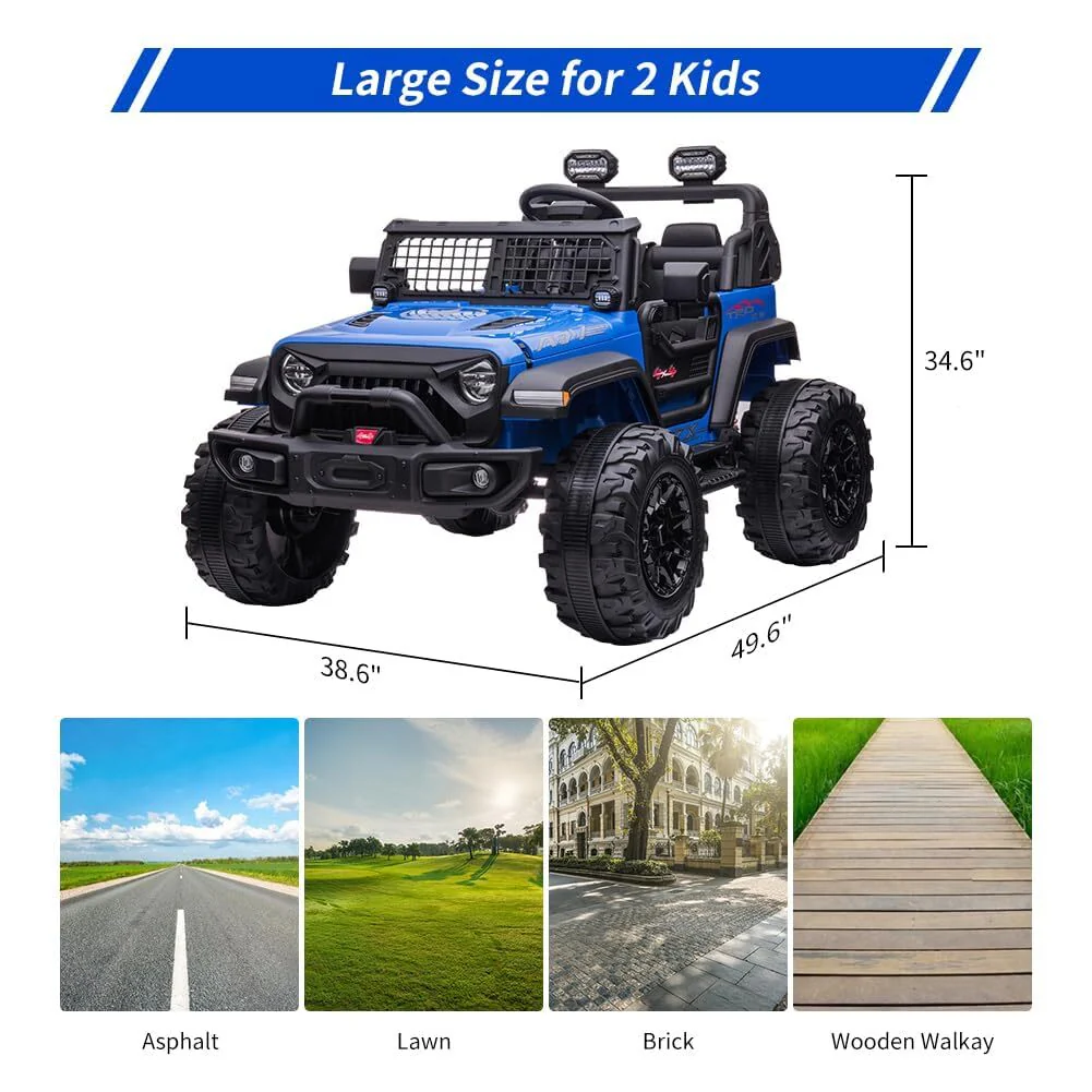 24V Electric Kids Ride-On Car with 2 Seats and LED Headlights - Image 8