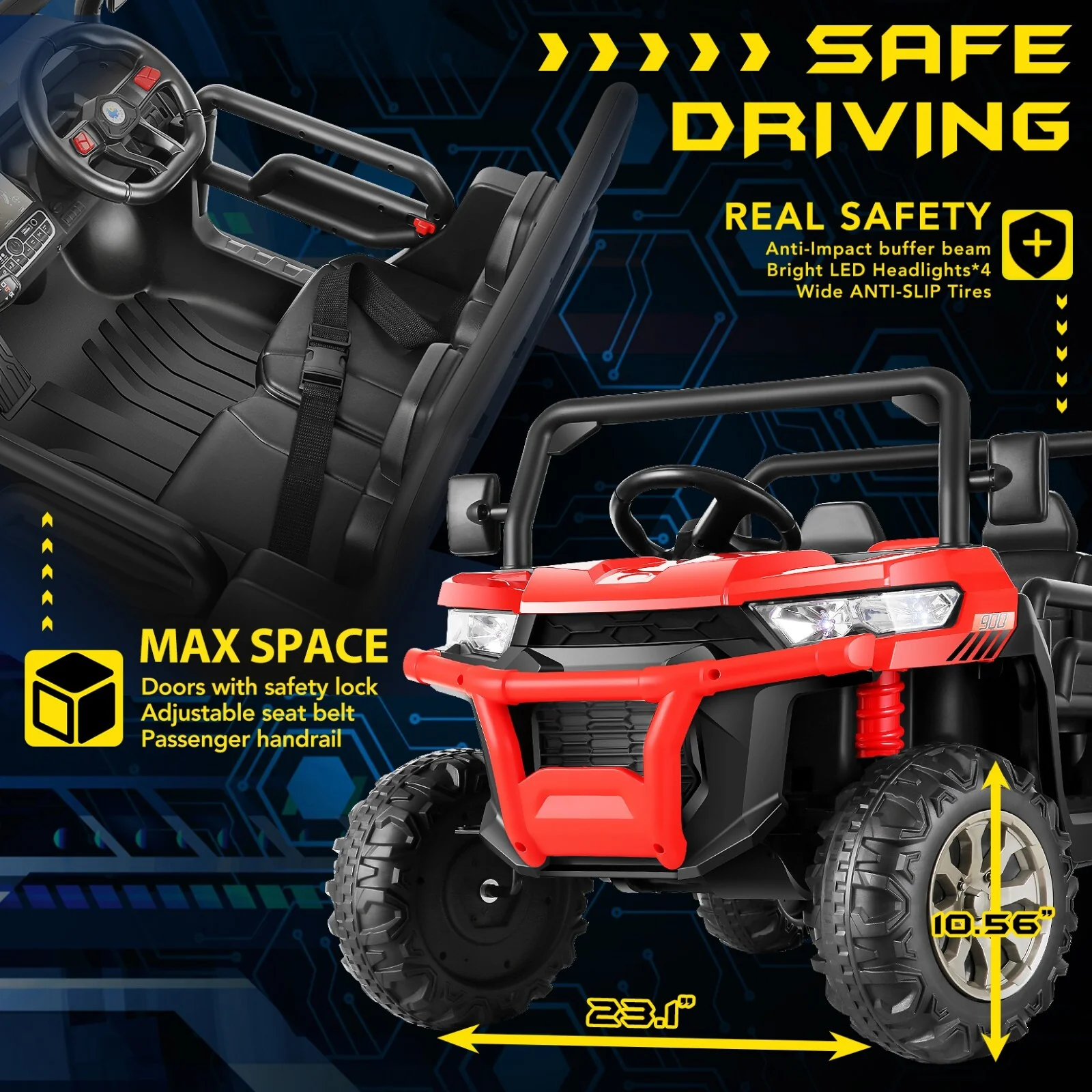 24V Electric Off-Road UTV Ride-On Car for Kids with Battery Power and Remote Control - Image 3