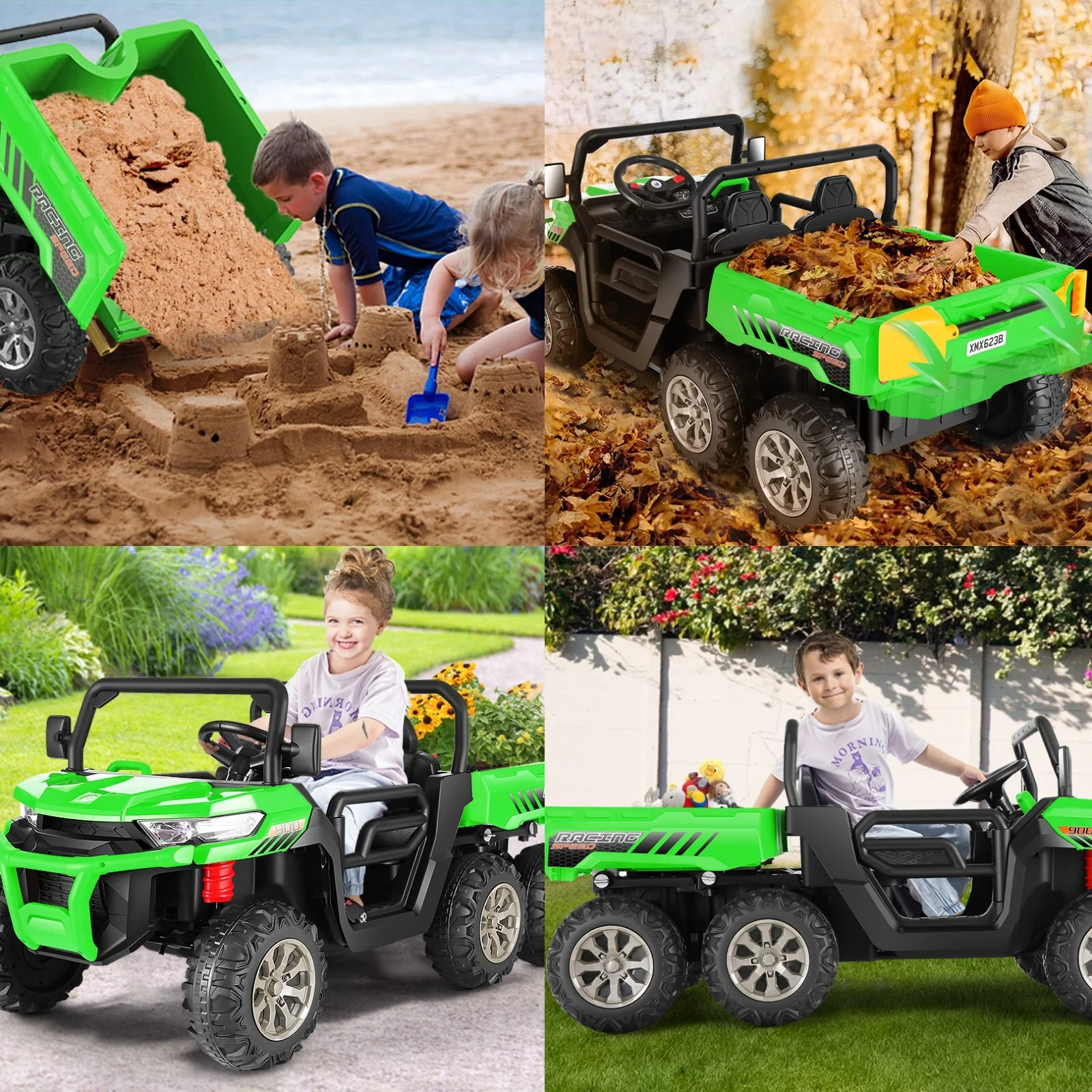 24V Electric Kids 2-Seater Ride-On Dump Truck with Remote Control, 4/2WD - Image 22