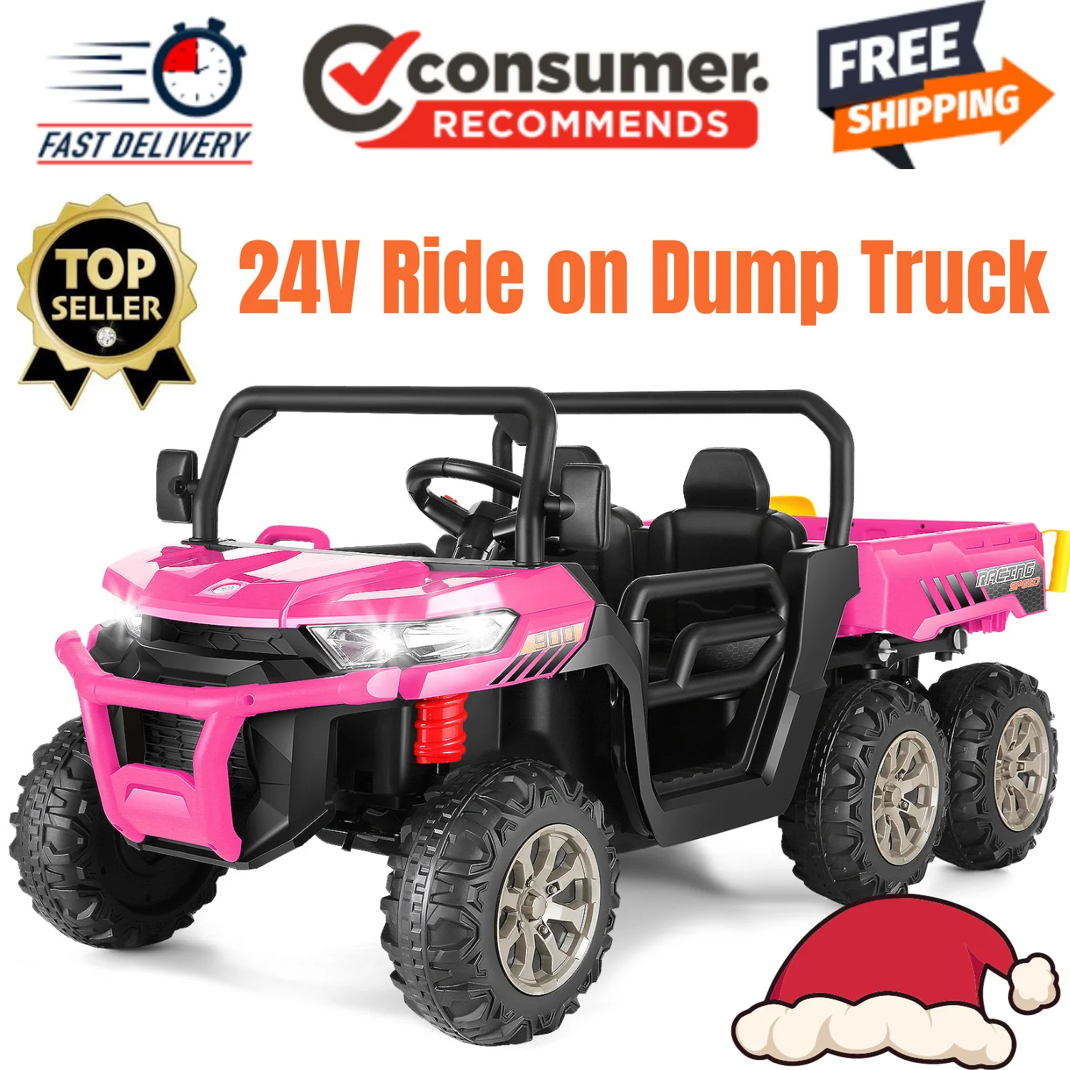 24V Electric Kids Ride-On Dump Truck with Remote Control 2-Seater 4/2WD - Image 28