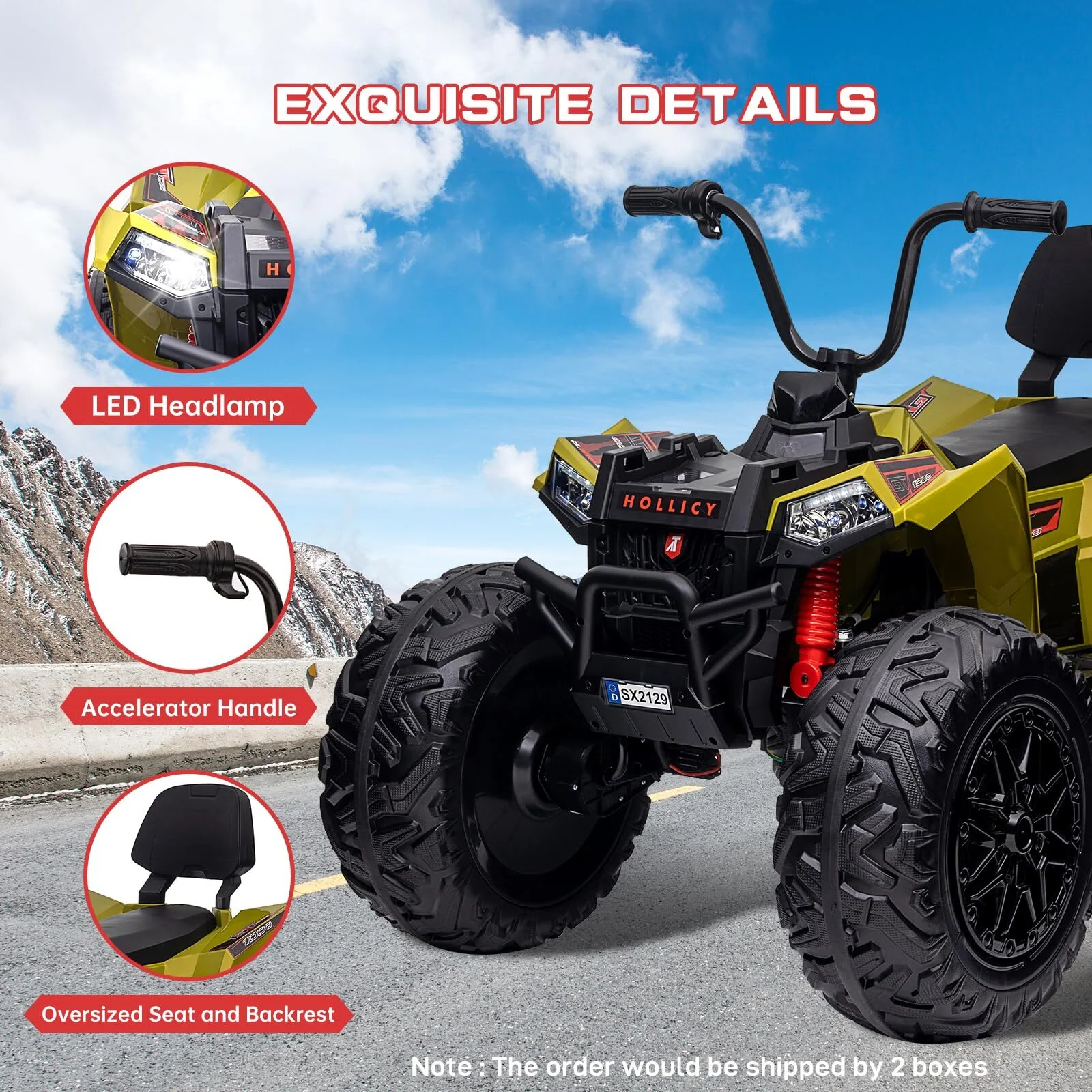 24V Electric Kids Ride-On 4WD Off-Road ATV Quad 4-Wheeler Toy Vehicle - Image 11